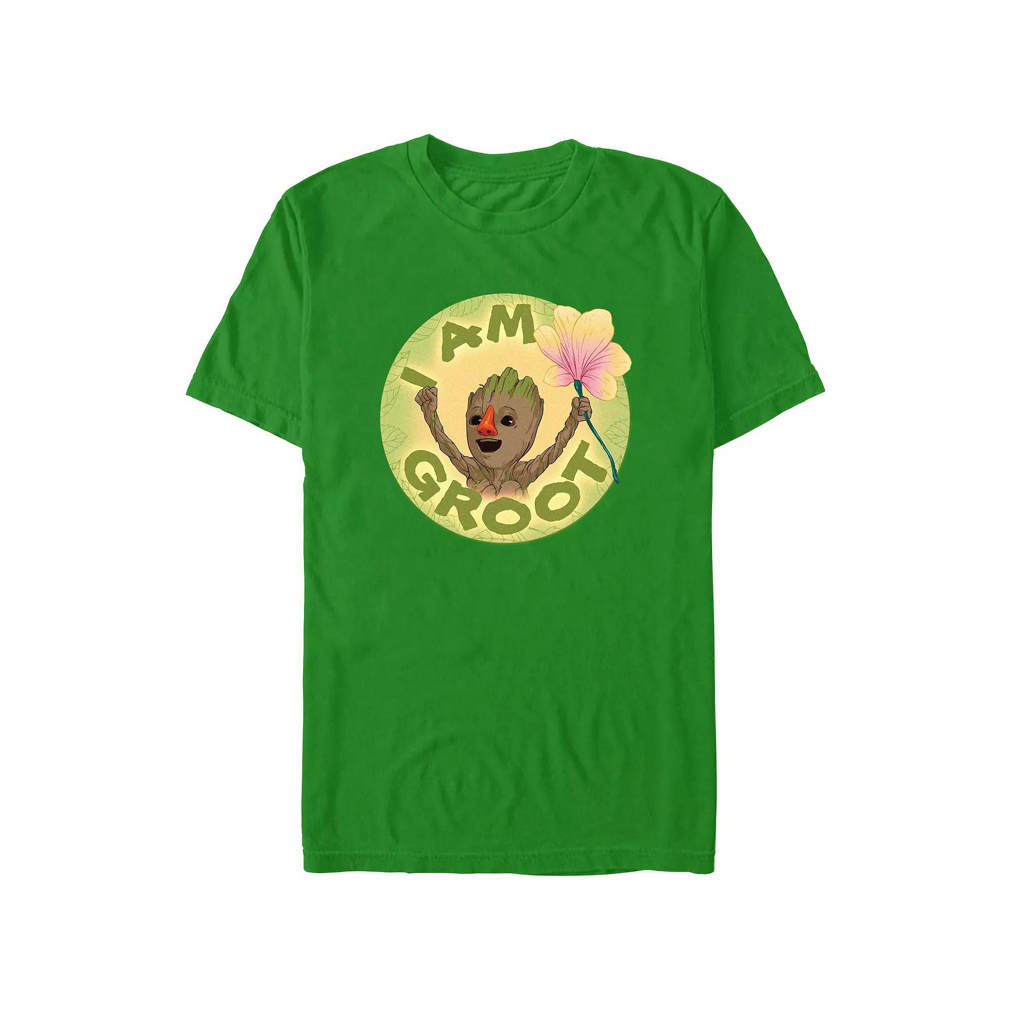 Men's I Am Groot Flower Stamp Graphic Tee, Size: XL, Kelly Product Image