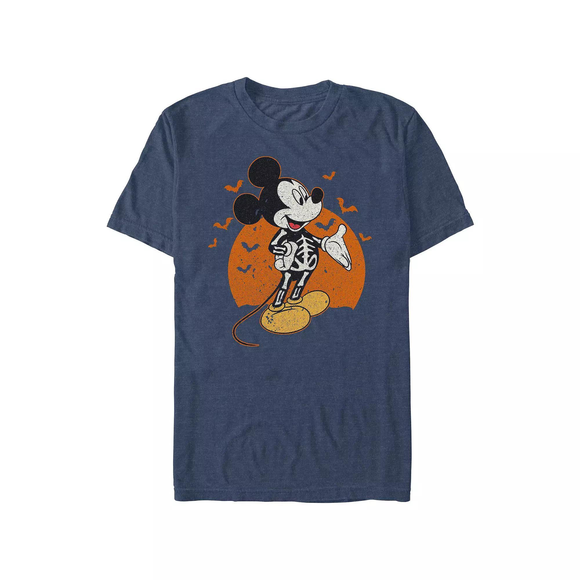 Disney's Mickey Mouse Skeleton Costume Men's Graphic Tee, Size: XL, Navy Grey Product Image
