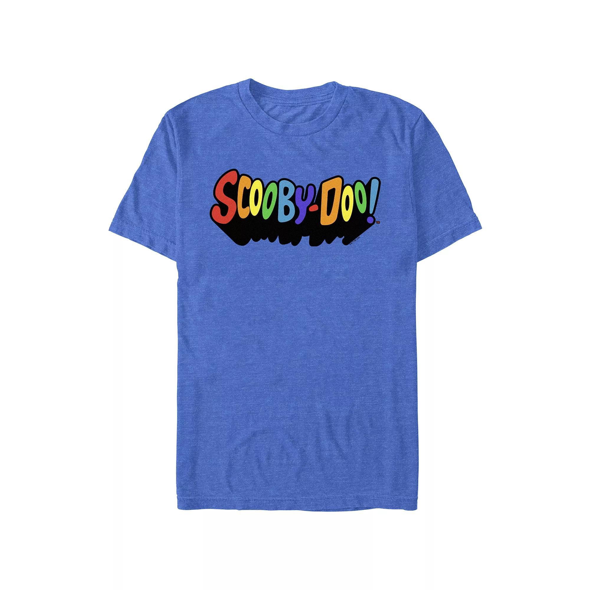 Men's Scooby-Doo Rainbow Logo Pride Graphic Tee, Size: Large, Royal Grey Product Image
