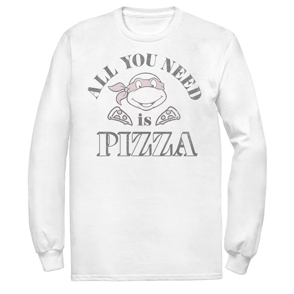 Men's Ninja Turtles Raphael All You Need Is Pizza Vintage Long Sleeve Tee,  Product Image
