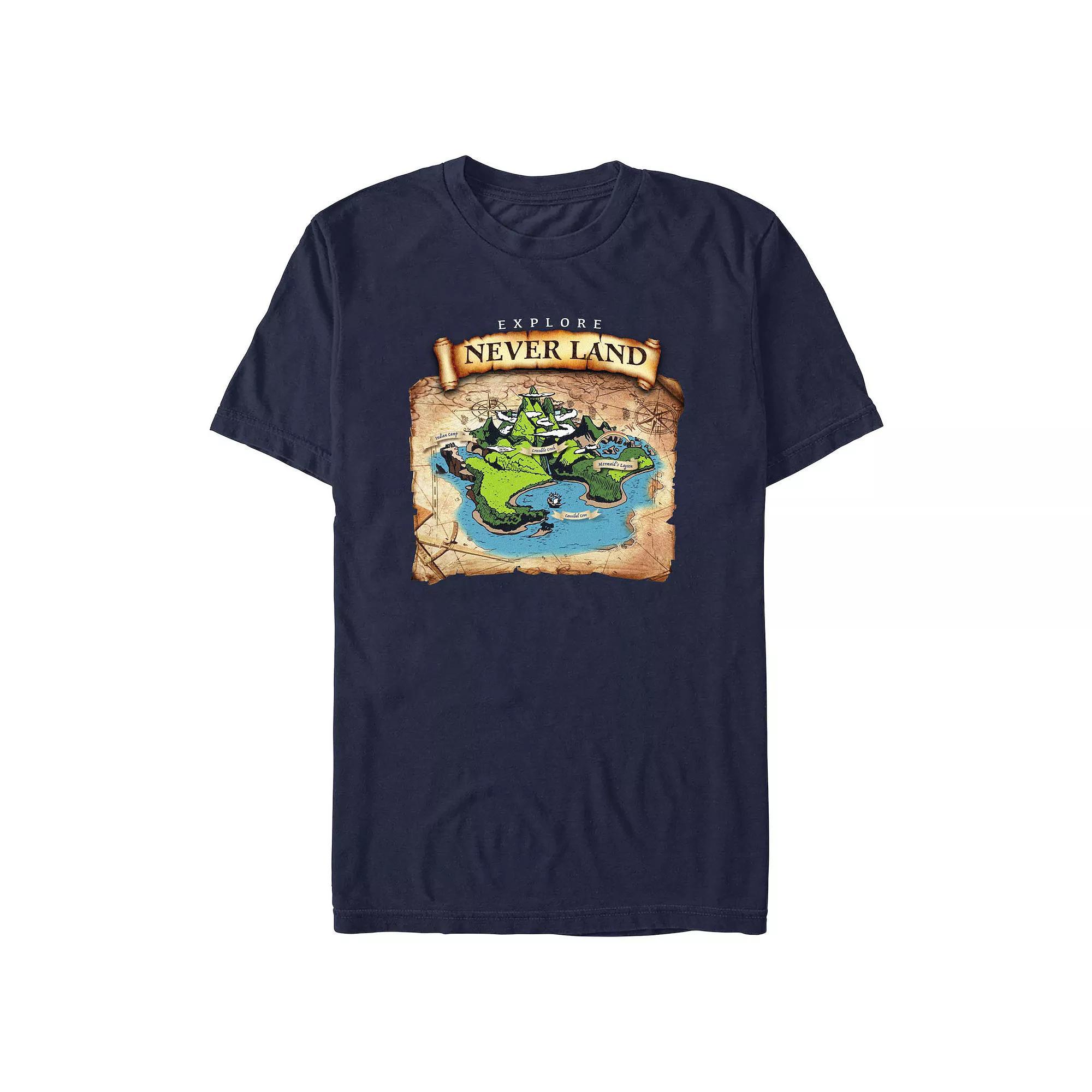 Disney's Peter Pan Explore Never Land Men's Graphic Tee, Size: XS, Blue Product Image
