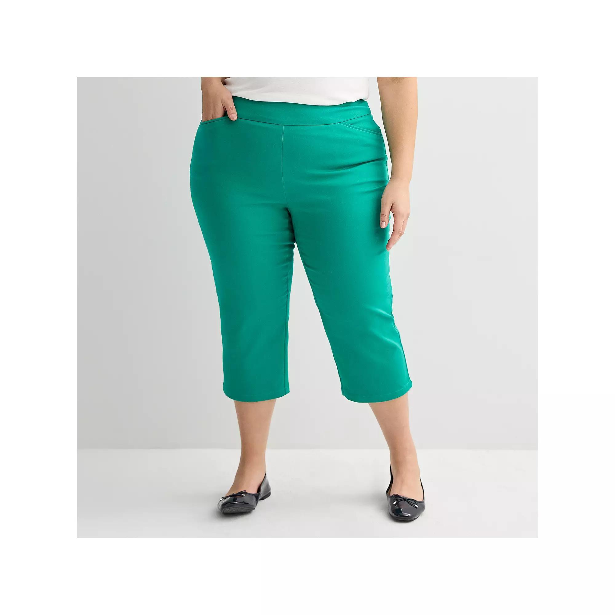 Plus Size Croft & Barrow® Effortless Stretch Capri Pants, Women's, Size: 20 W, Greenway Product Image