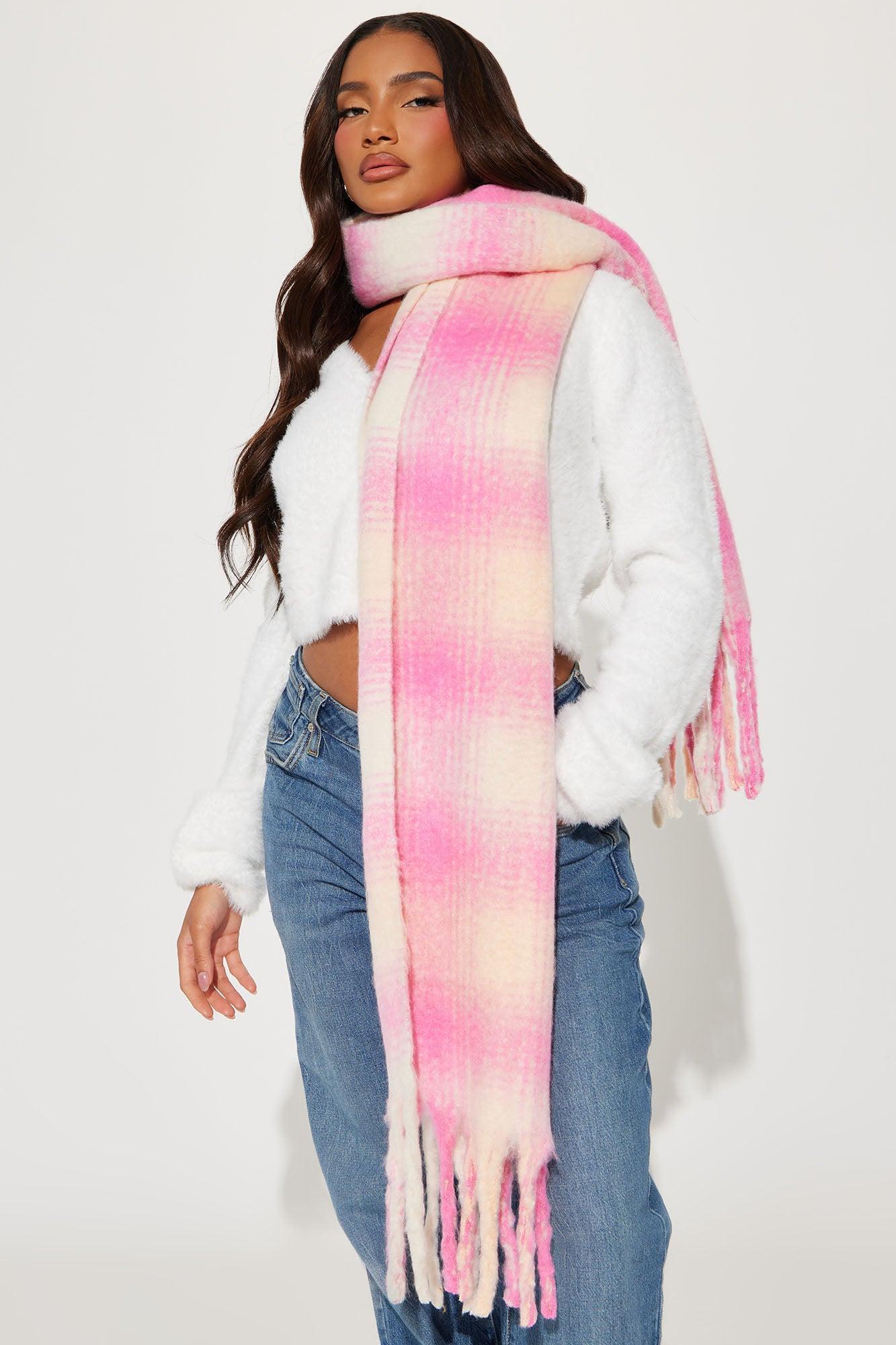 Pretty In Plaid Scarf - Pink Product Image