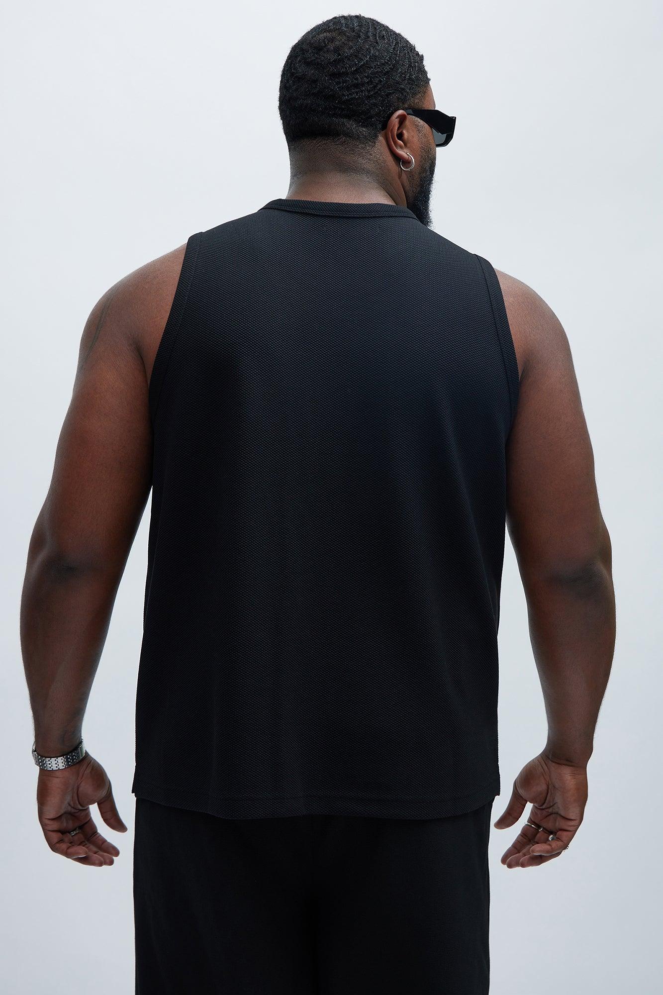 Kamryn Textured Tank Top - Black Product Image