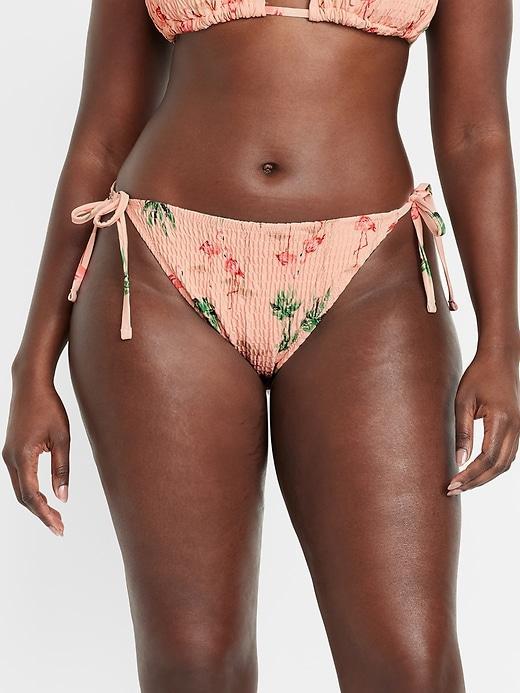 Mid-Rise String Bikini Swim Bottoms Product Image