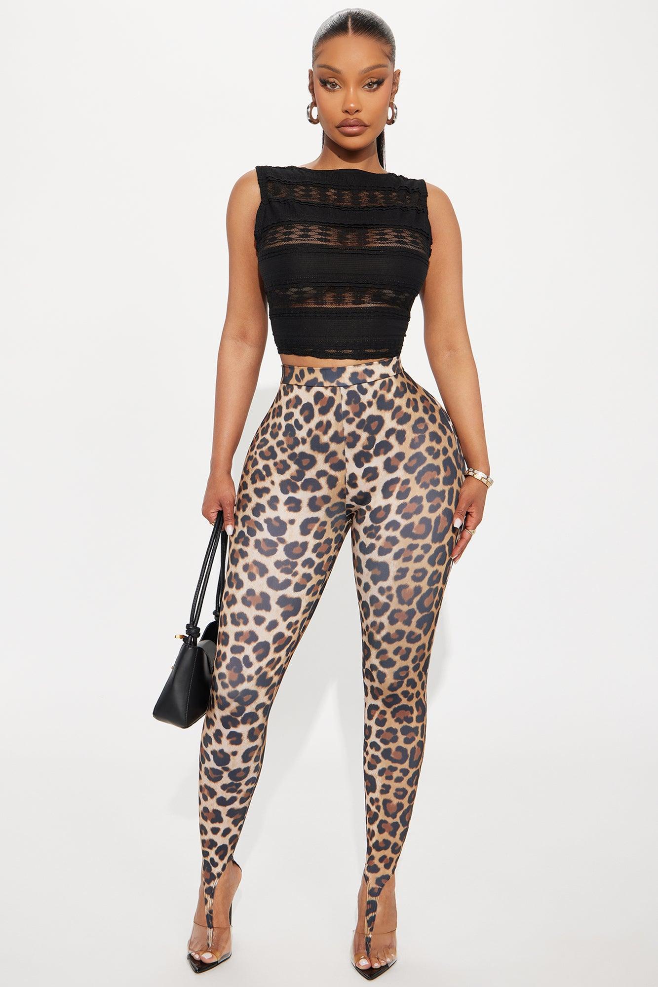 Kamryn High Rise Leopard Stirrup Legging - Leopard Female Product Image