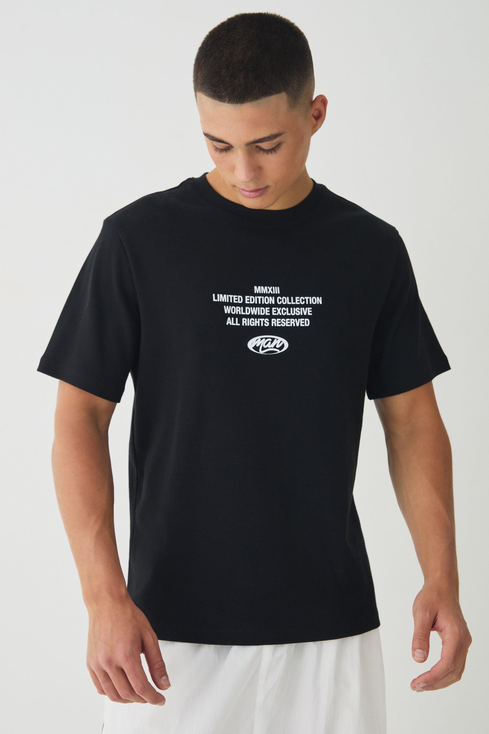 Regular Fit Official Man Interlock Print T-Shirt | boohooMAN USA Product Image