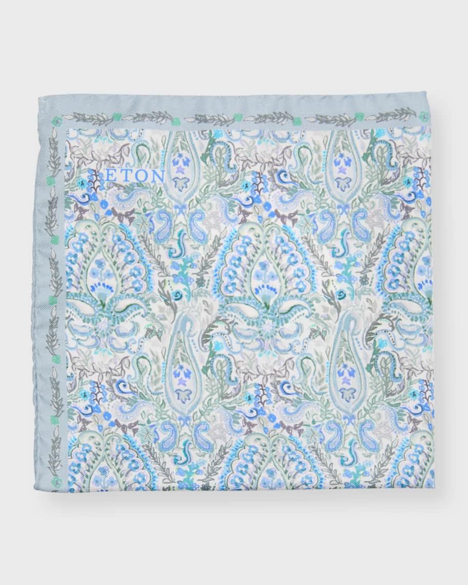 Men's Paisley-Print Silk Pocket Square Product Image