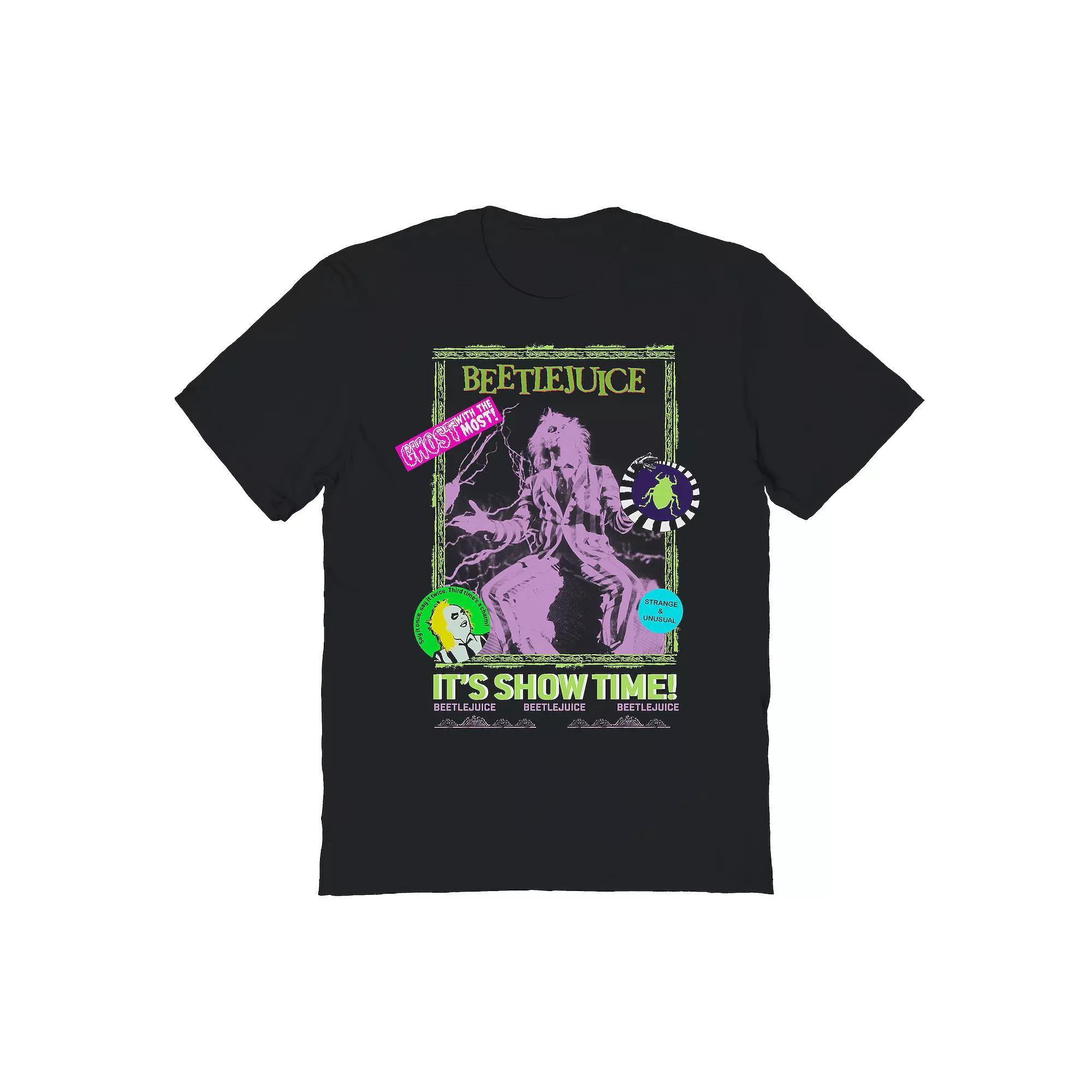 Men's Beetlejuice Retro Cover Graphic Tee, Size: Large, Black Product Image