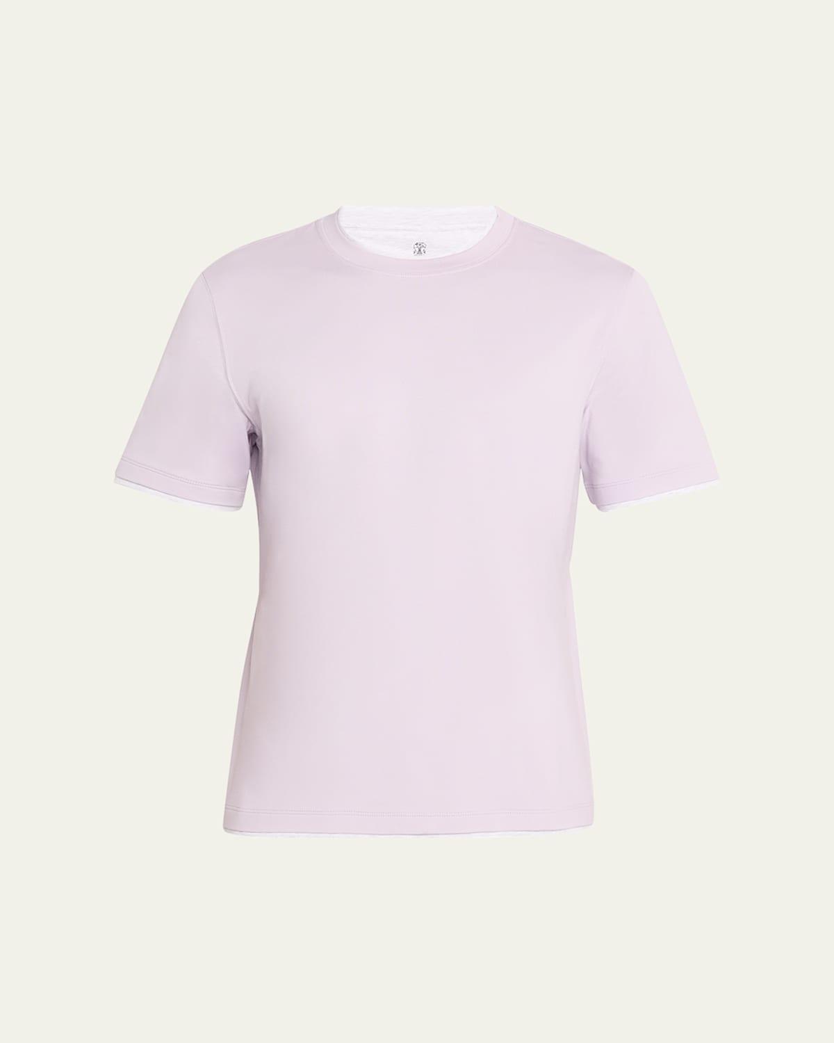Mens Crewneck T-Shirt with Tipping Product Image
