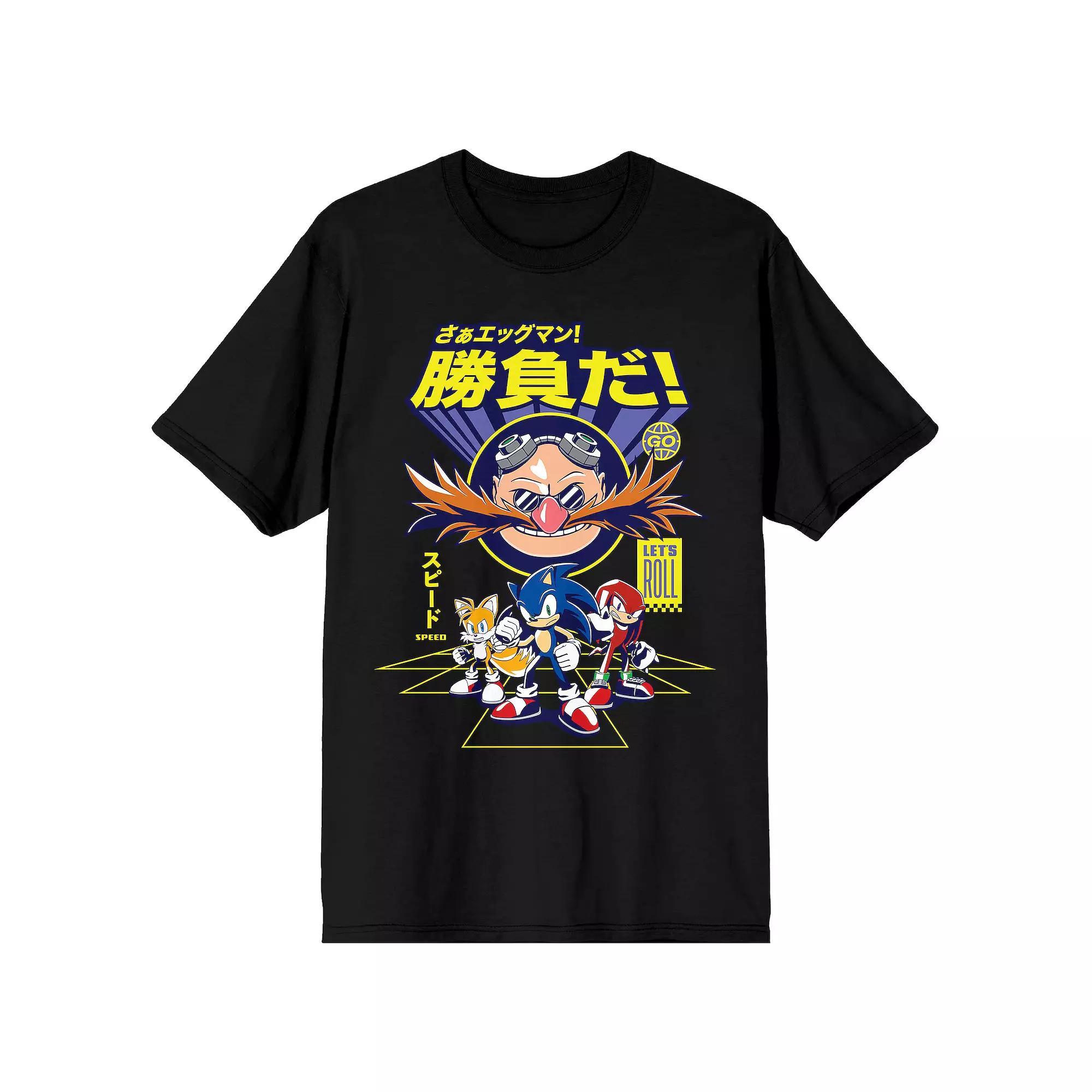 Men's Sonic The Hedgehog Group Tee, Size: Medium, Black Product Image