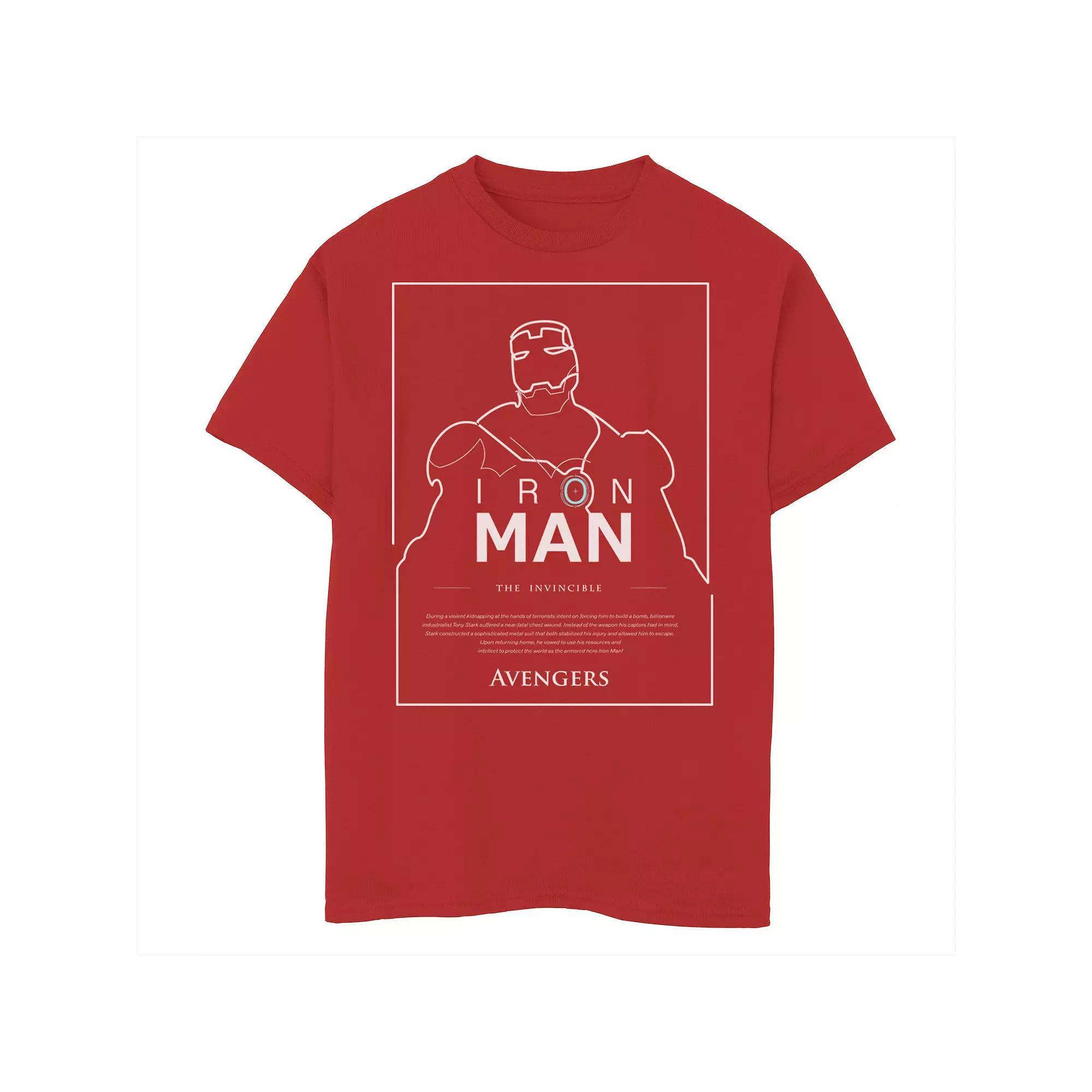 Boys 8-20 Marvel Iron Man Outlined Movie Poster Graphic Tee, Boy's,  Product Image