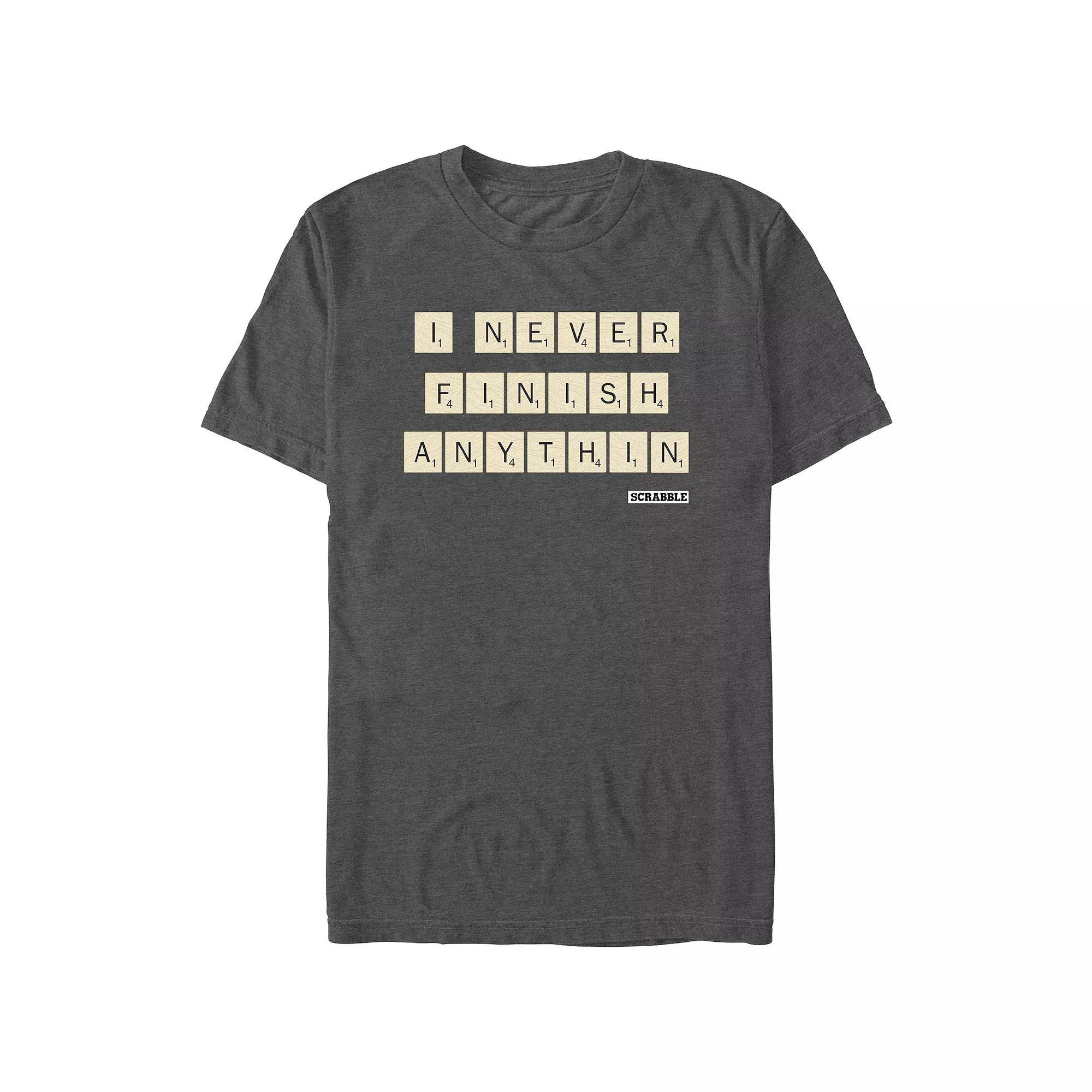 Men's Scrabble I Never Finish Anything Graphic Tee,  Product Image