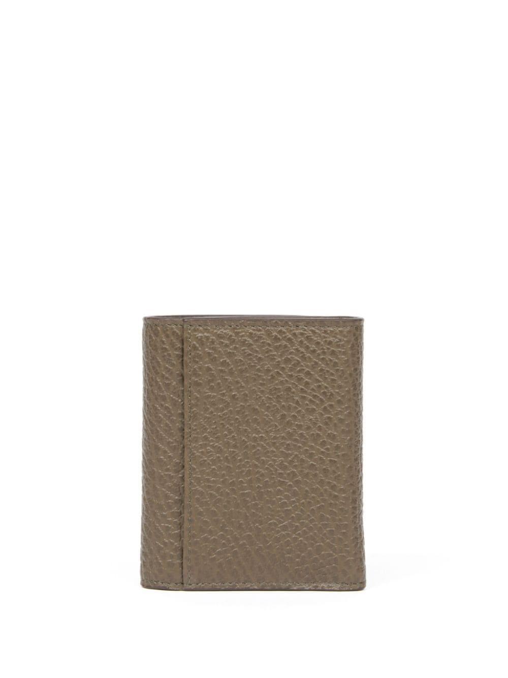 Four Stitches Tri-fold Leather Wallet In Brown Product Image