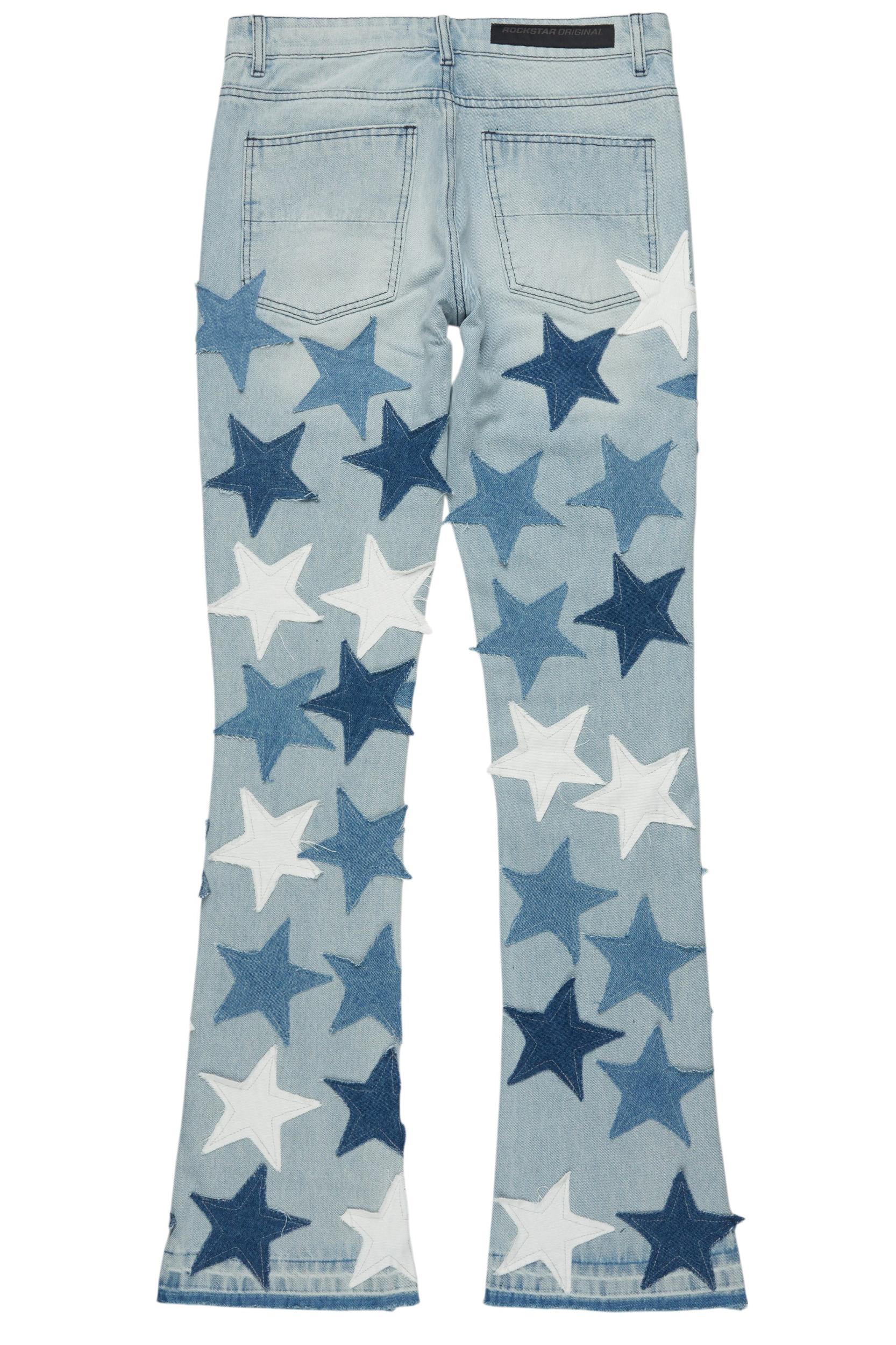 StarLane Light Blue Stacked Flare Jean Male Product Image