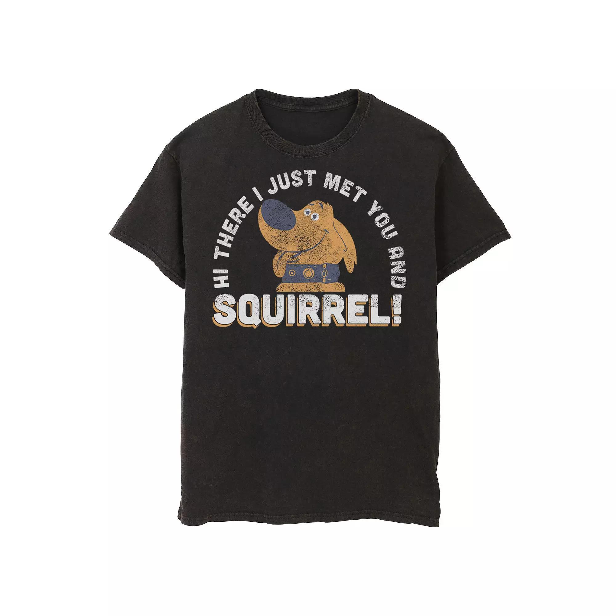 Disney / Pixar's Up Dug Men's Just Met and SQUIRREL! Tee, Size: XL, Black Product Image
