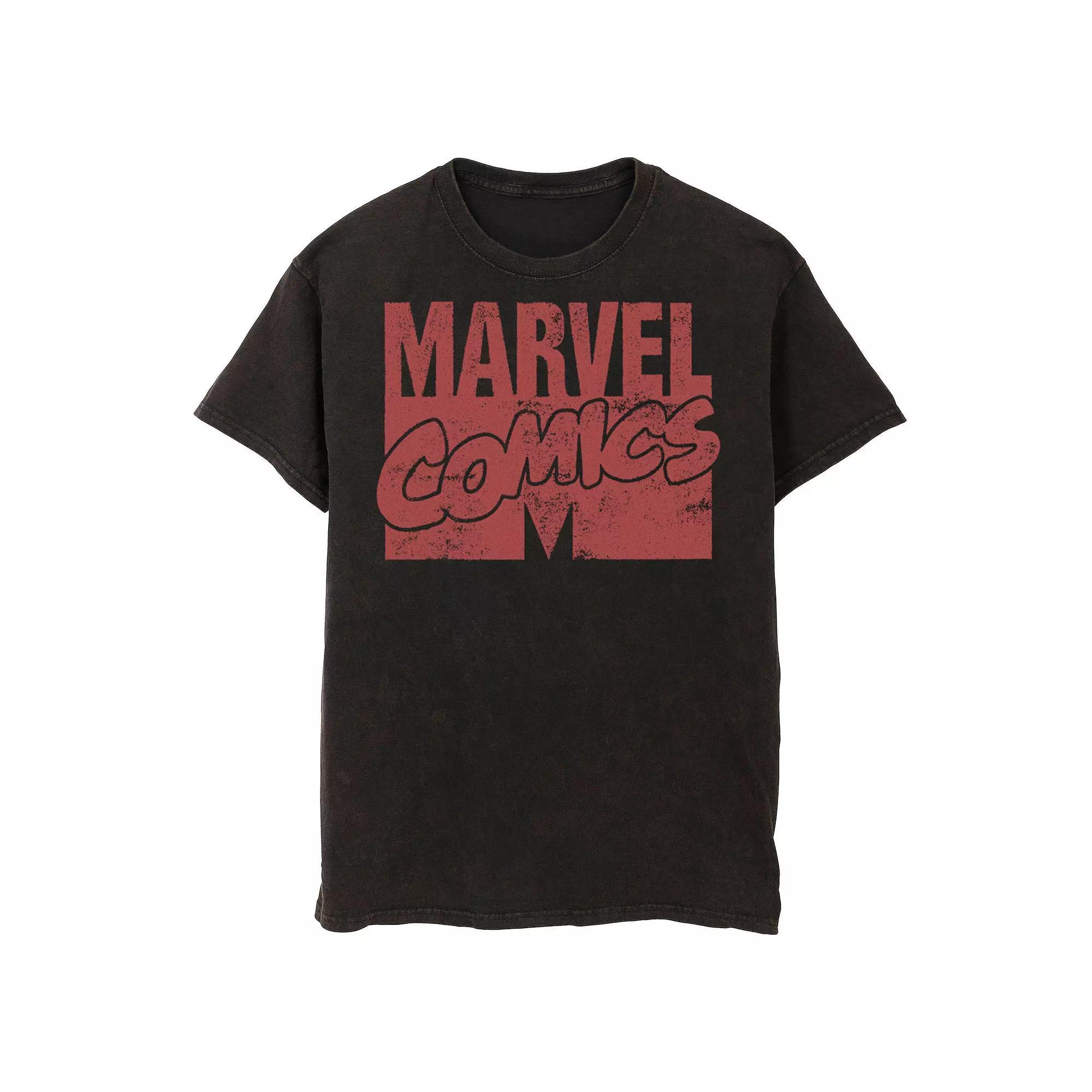 Men's Marvel Comics M Logo Tee, Size: Large, Black Product Image
