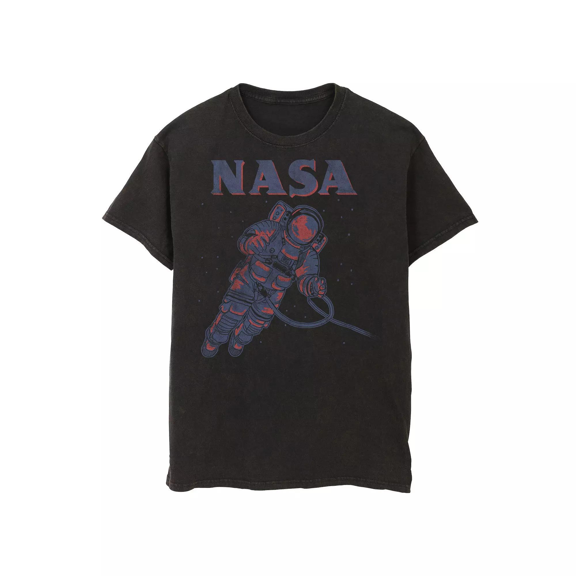 Men's NASA Neon Astronaut Cowboy In Space Graphic Tee, Size: 3XL, Black Product Image