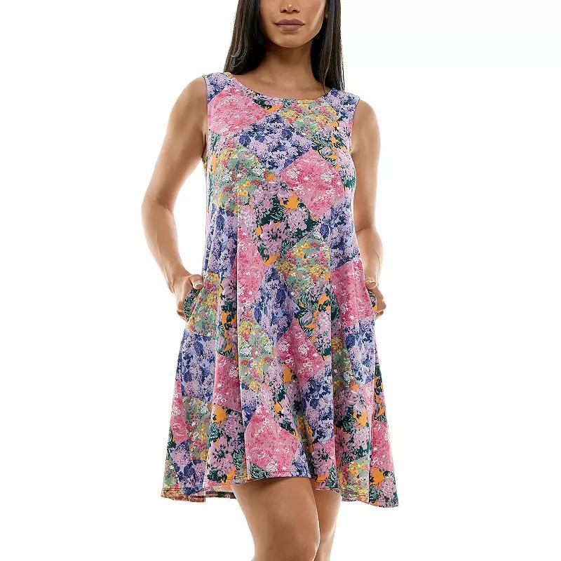 Women's Nina Leonard Floral Swing Dress, Size: Medium, Red Floral Product Image