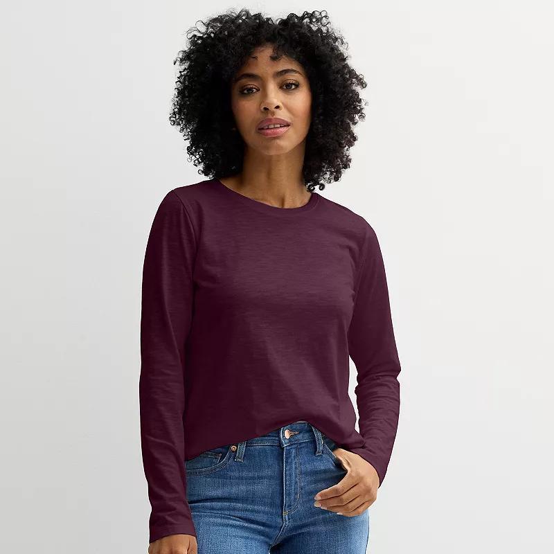 Women's Sonoma Goods For Life® Everyday Long Sleeve Crewneck Tee, Size: XS, Grey Product Image