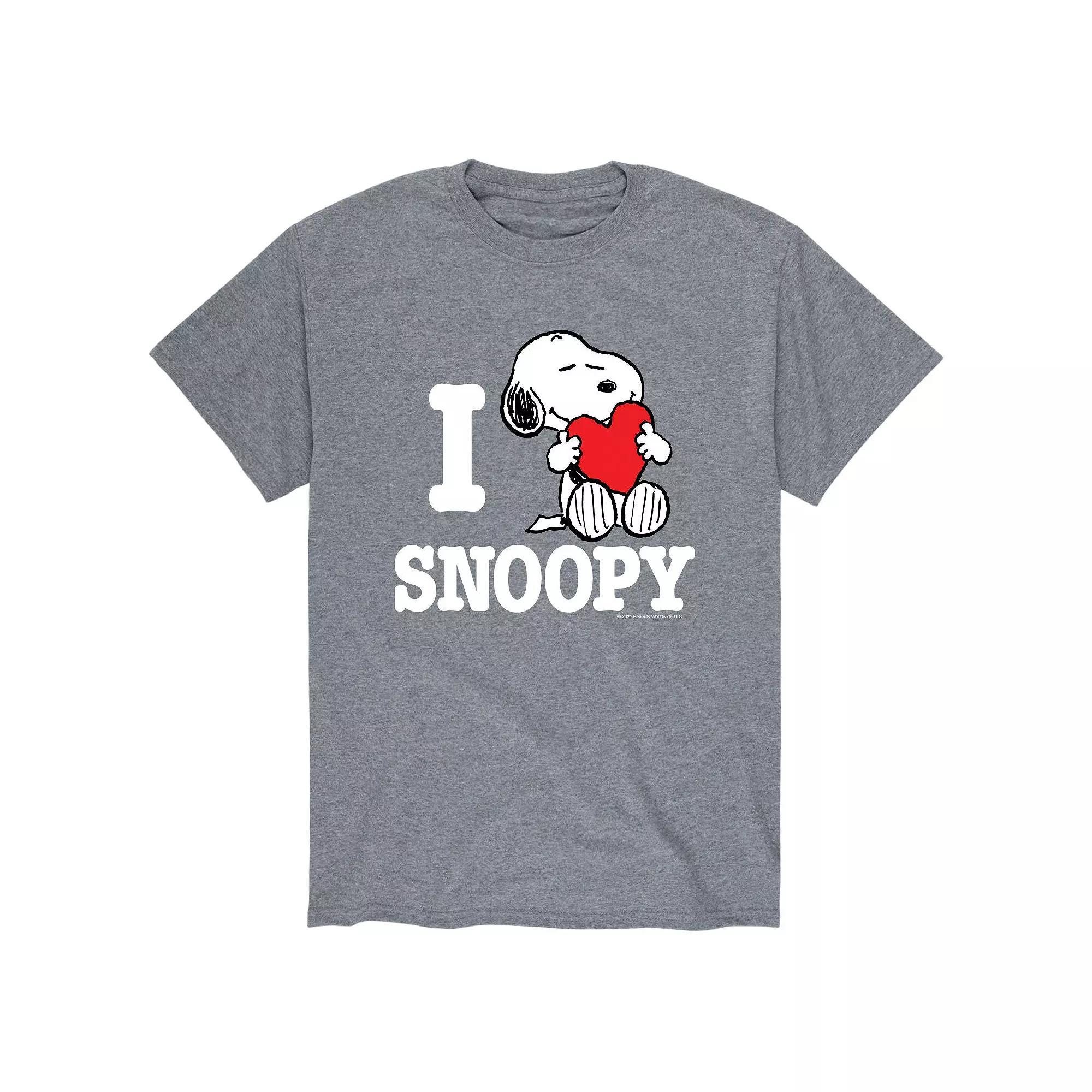 Men's Peanuts I Love Snoopy Tee, Size: XXL, Gray Product Image