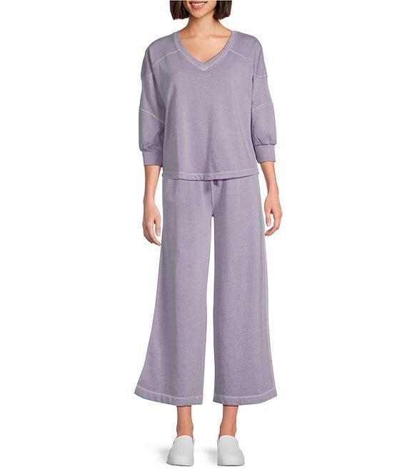 Westbound Petite Size Pull-On Cropped Drawstring Terry Pants Product Image