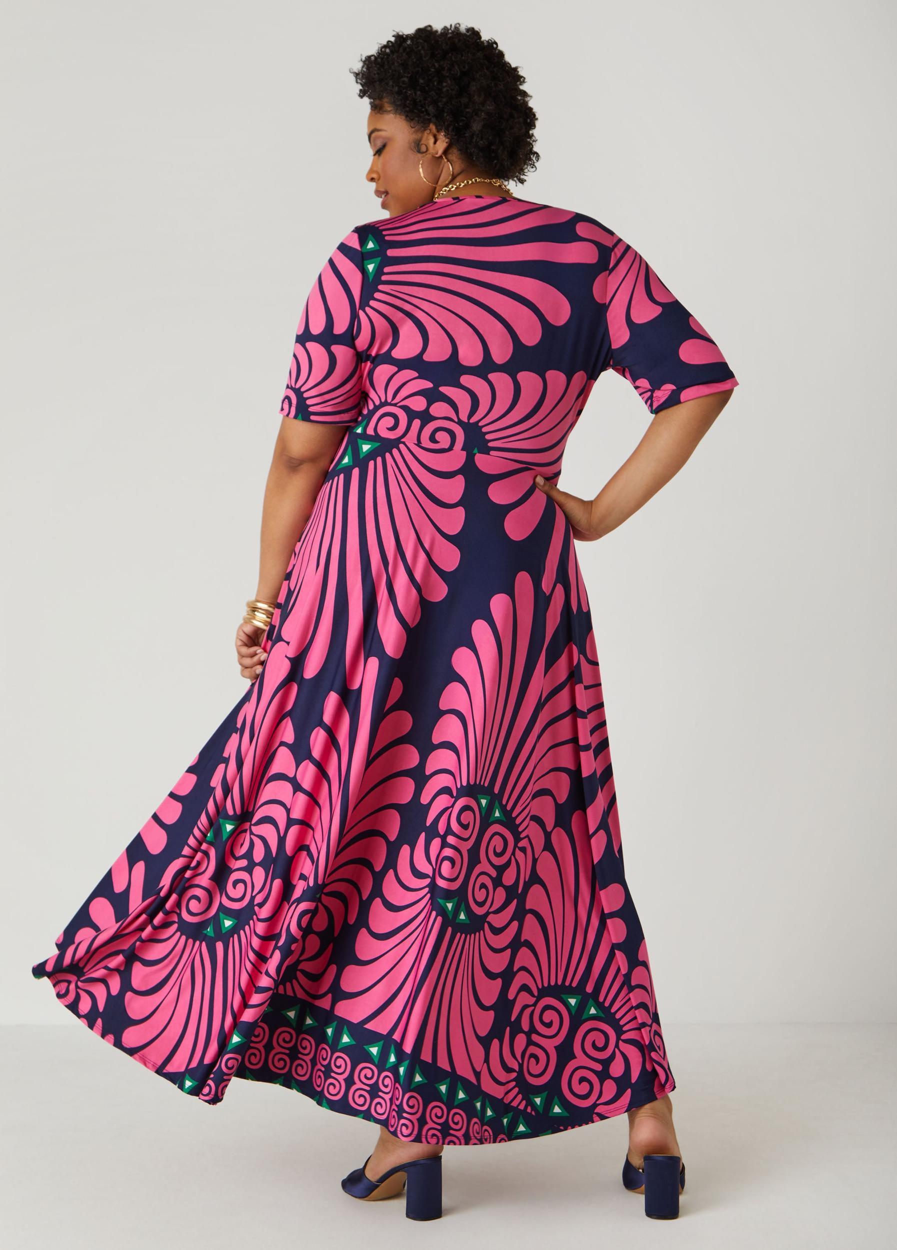Printed Faux Wrap Maxi Dress Product Image