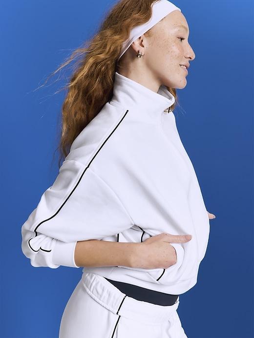 Forever Fleece 1/2 Zip High Hip Piping Sweatshirt Product Image