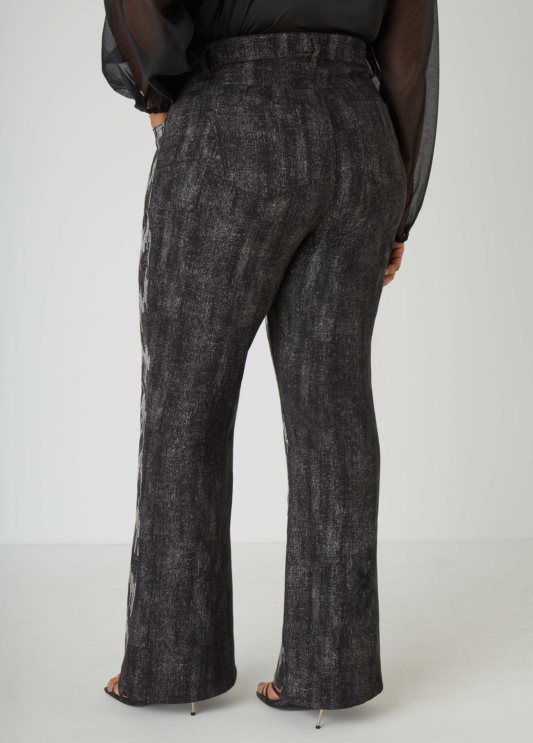 Plus Size Sequined Flared Jeans Ashley Stewart Product Image