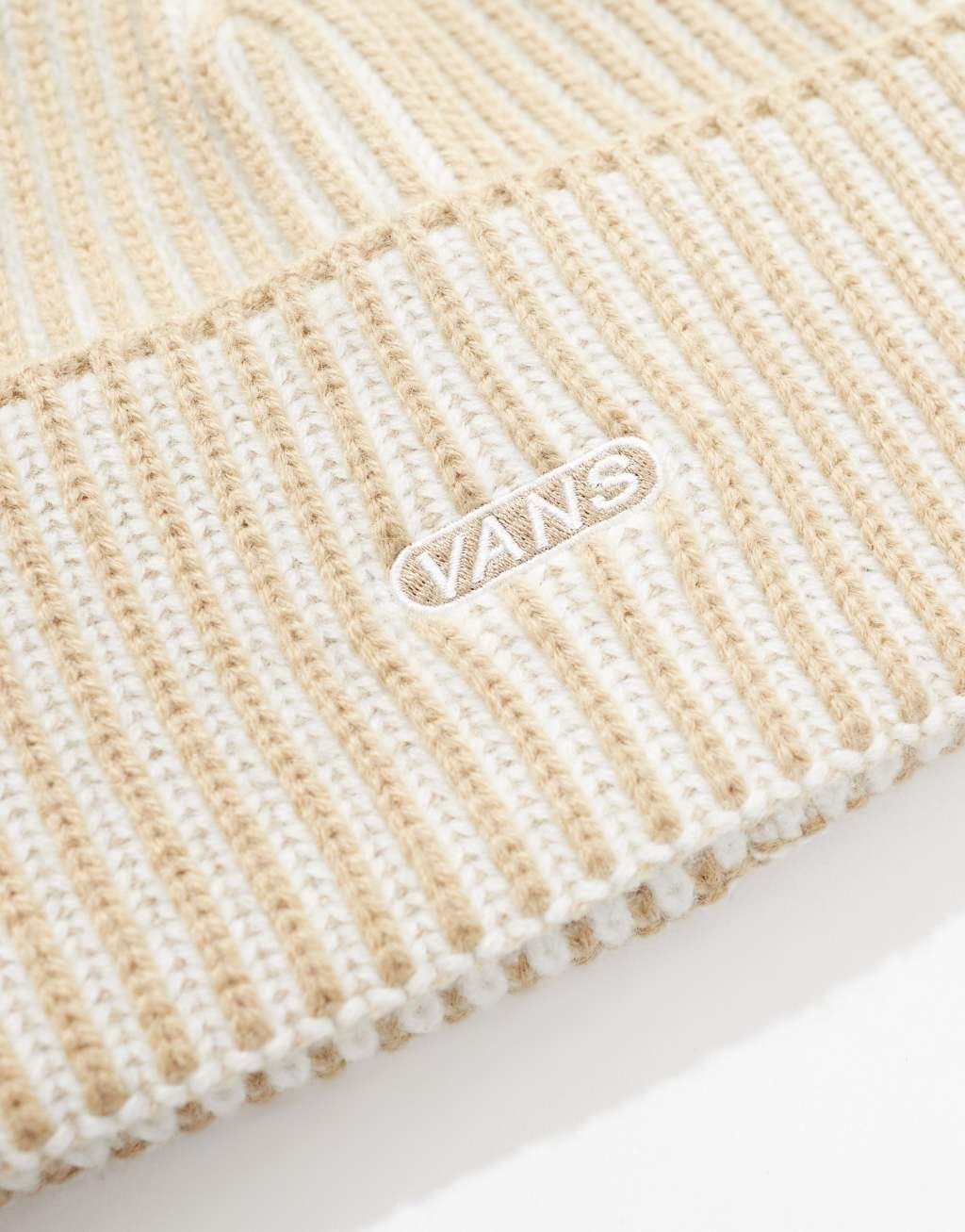 Vans Nesbit cuff beanie in beige Product Image