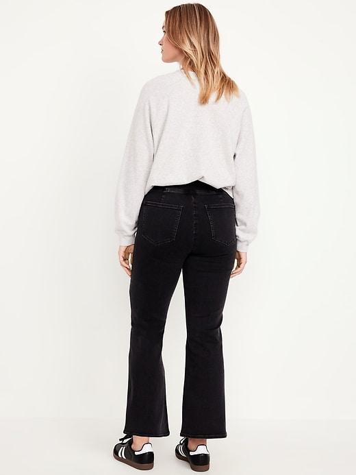 High-Waisted Weekender Pull-On Crop Flare Jeans Product Image