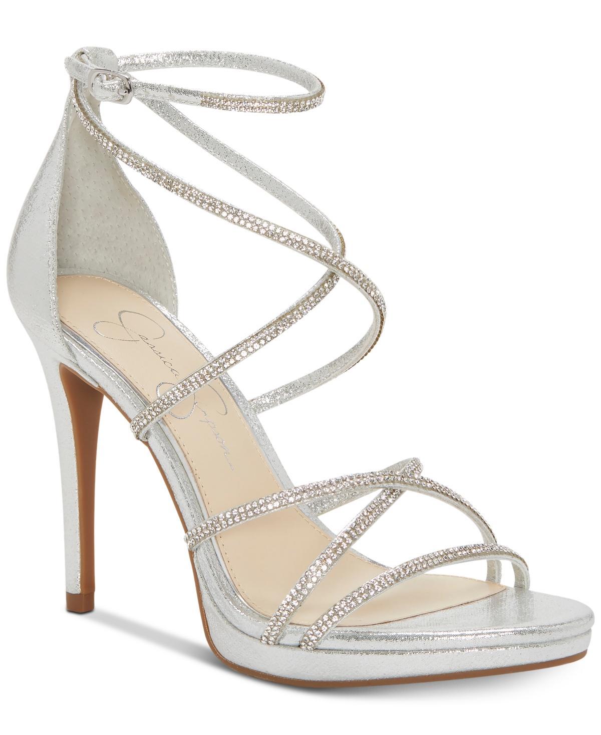 Jessica Simpson Jaeya Metallic Rhinestone Strappy Dress Sandals Product Image