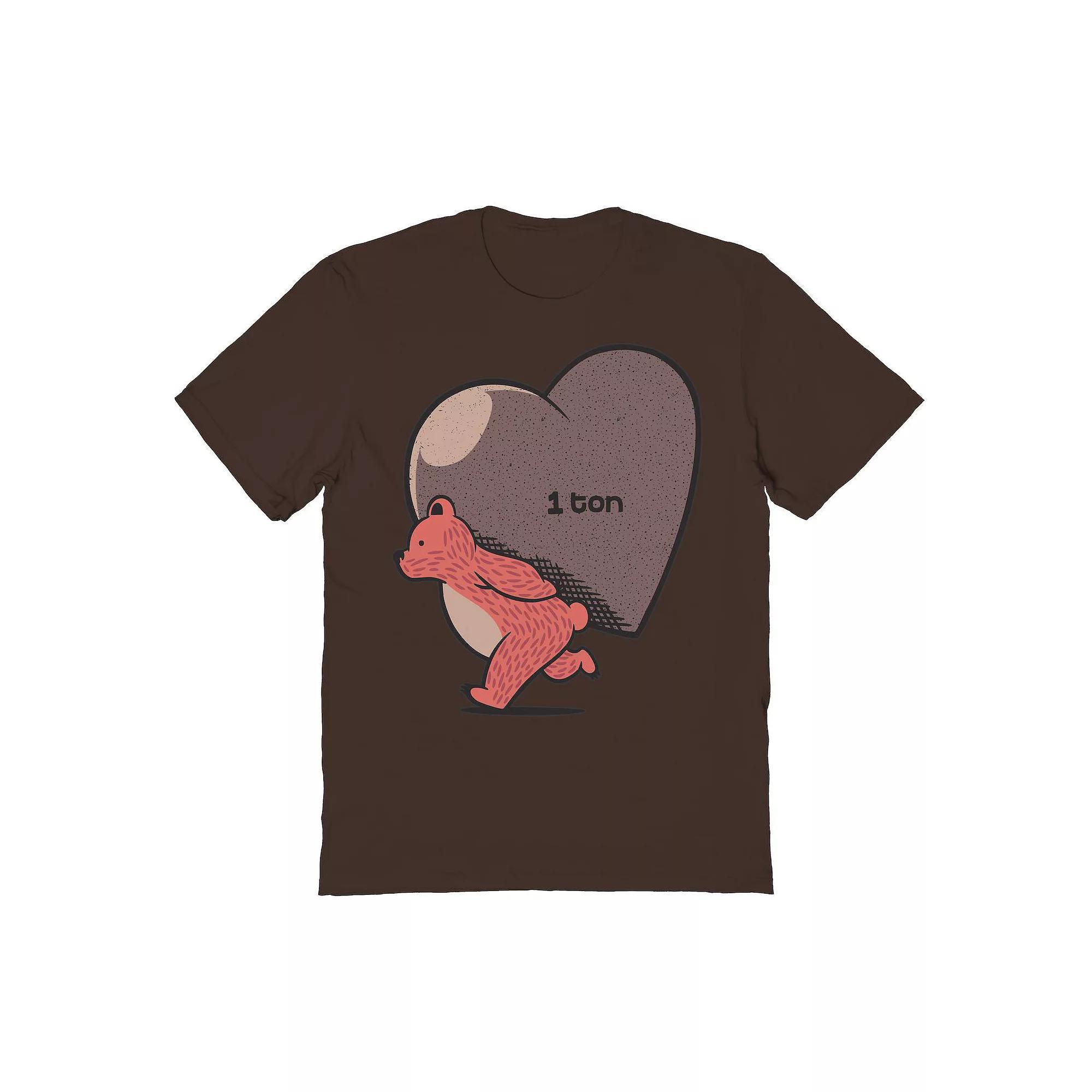 Men's Bear My Love Valentine's Graphic Tee, Size: XXL, Dark Brown Product Image