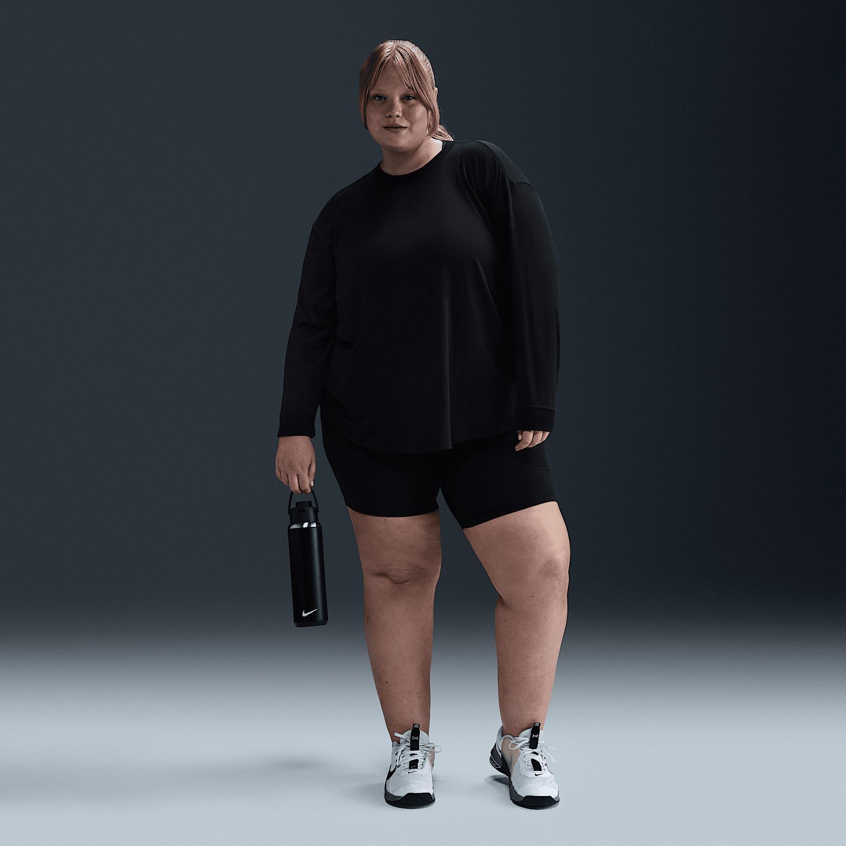 Nike Womens One Relaxed Dri-FIT Long-Sleeve Top (Plus Size) | FN2819-010 Product Image