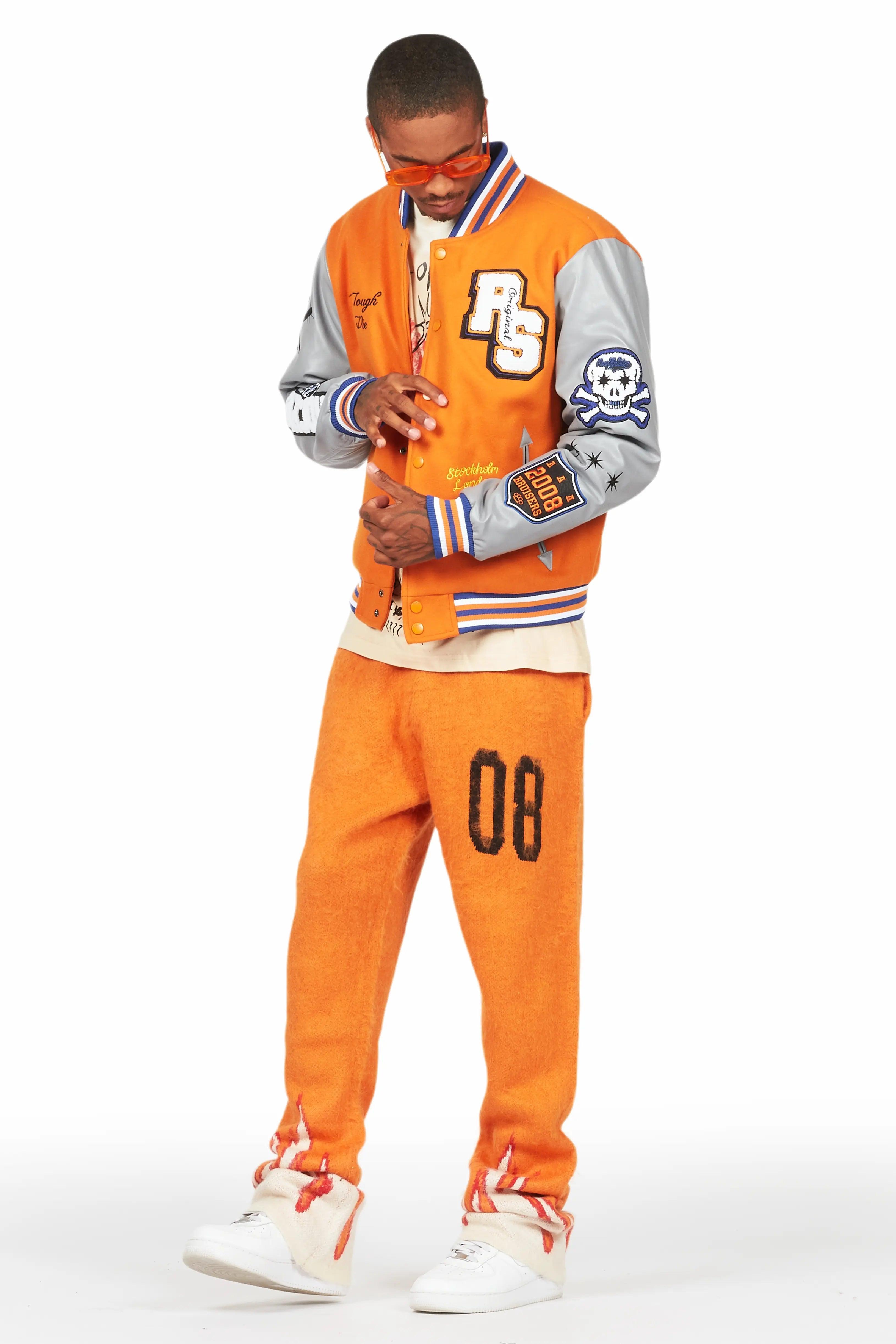 Shexter Orange Varsity Jacket Male Product Image