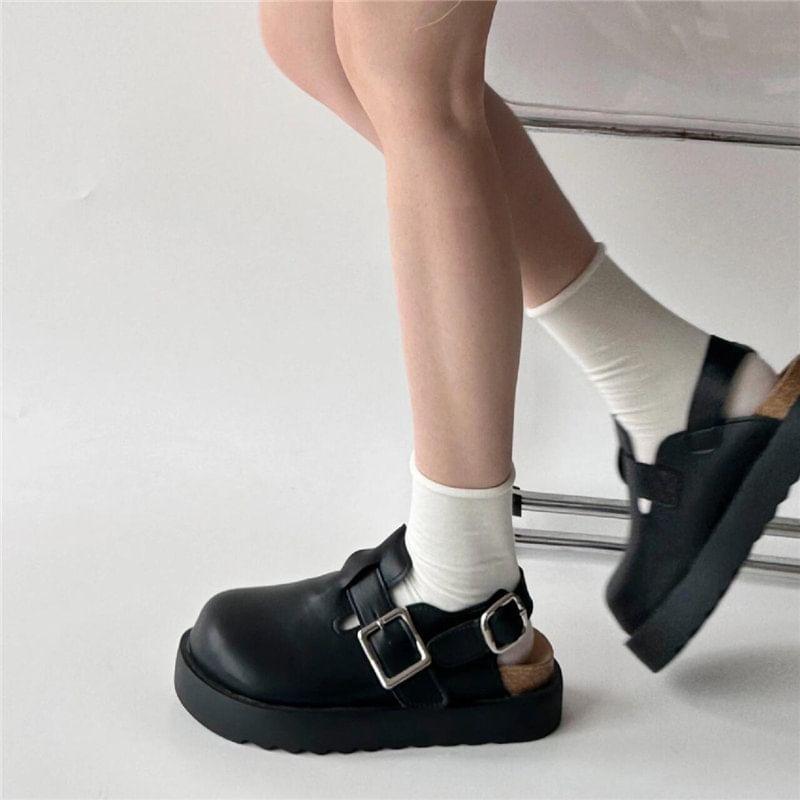 Platform Buckled Slingback Sandals Product Image