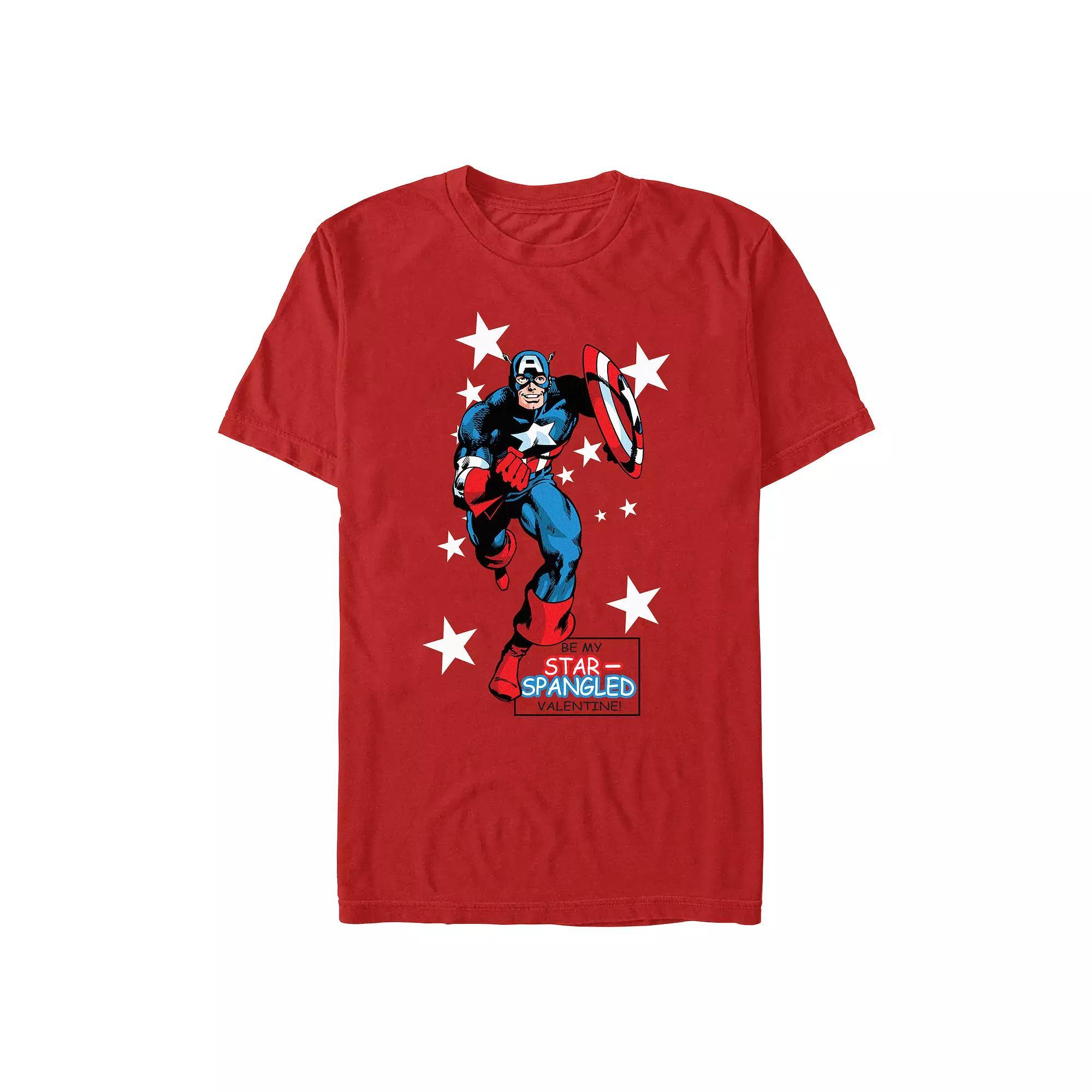 Men's Marvel Captain America Be My Star Spangled Valentine Graphic Tee,  Product Image