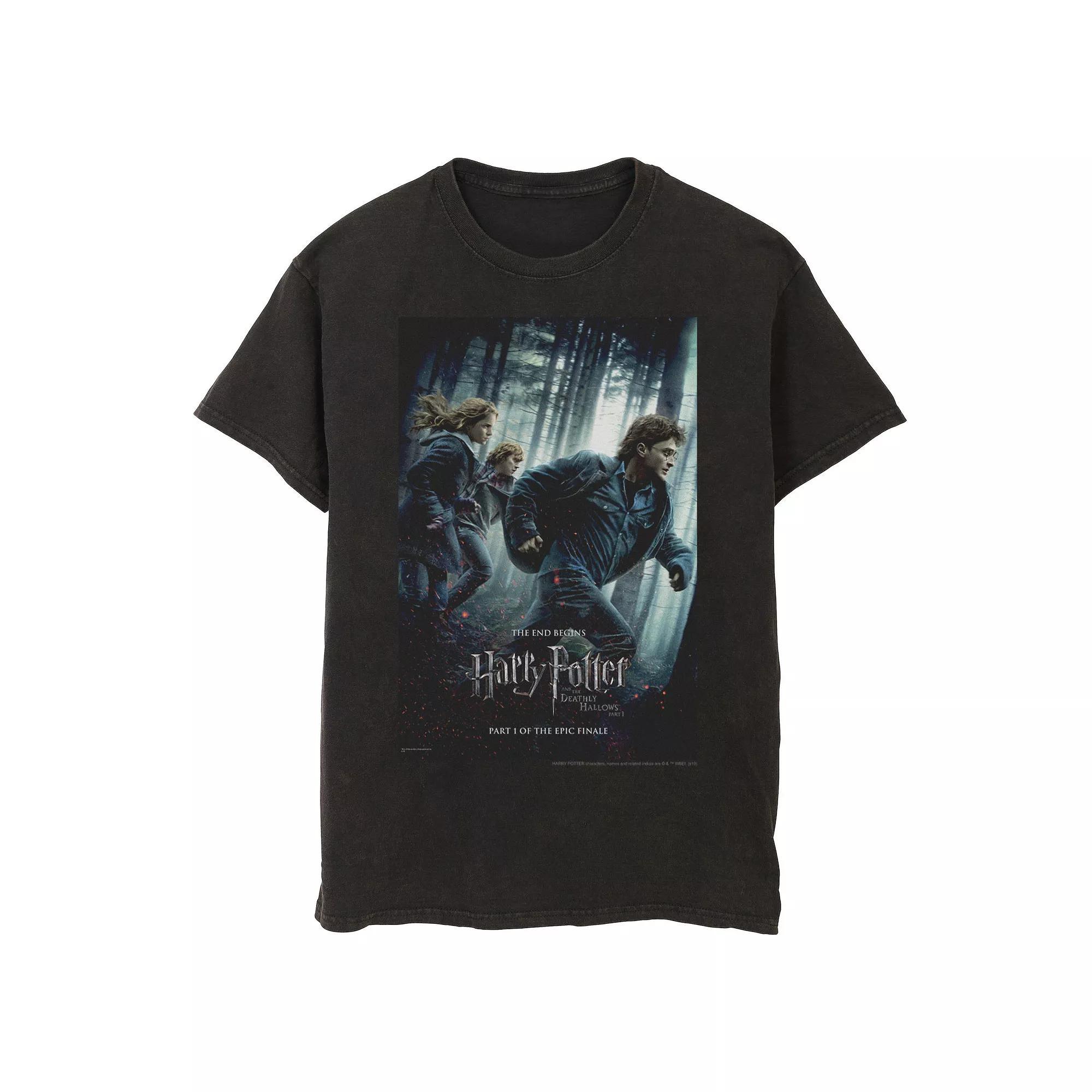 Mens Harry Potter Deathly Hallows Group Shot Poster Graphic Tee Product Image