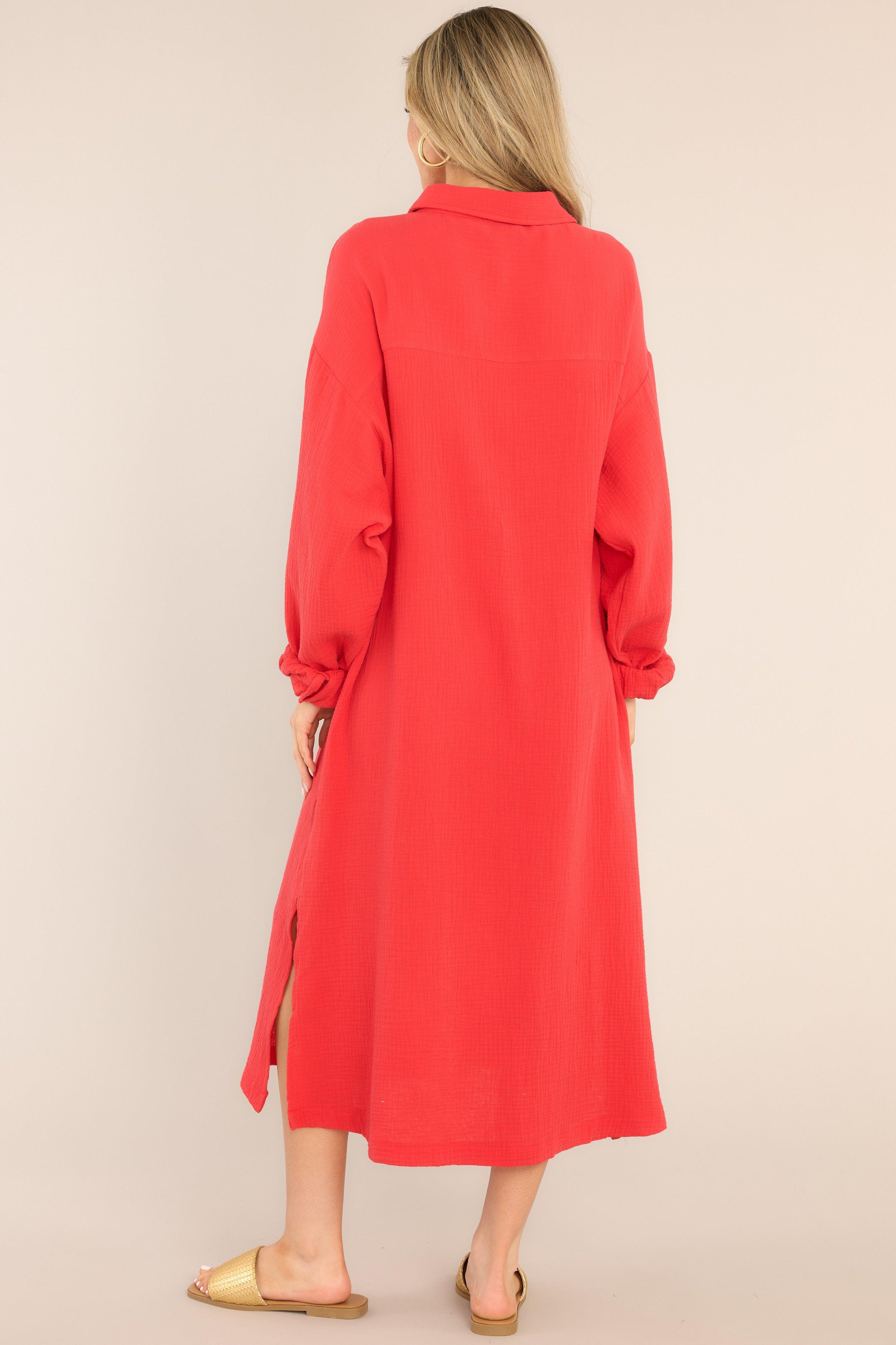 Aura Somewhere Up Above Cherry Midi Dress Red Product Image