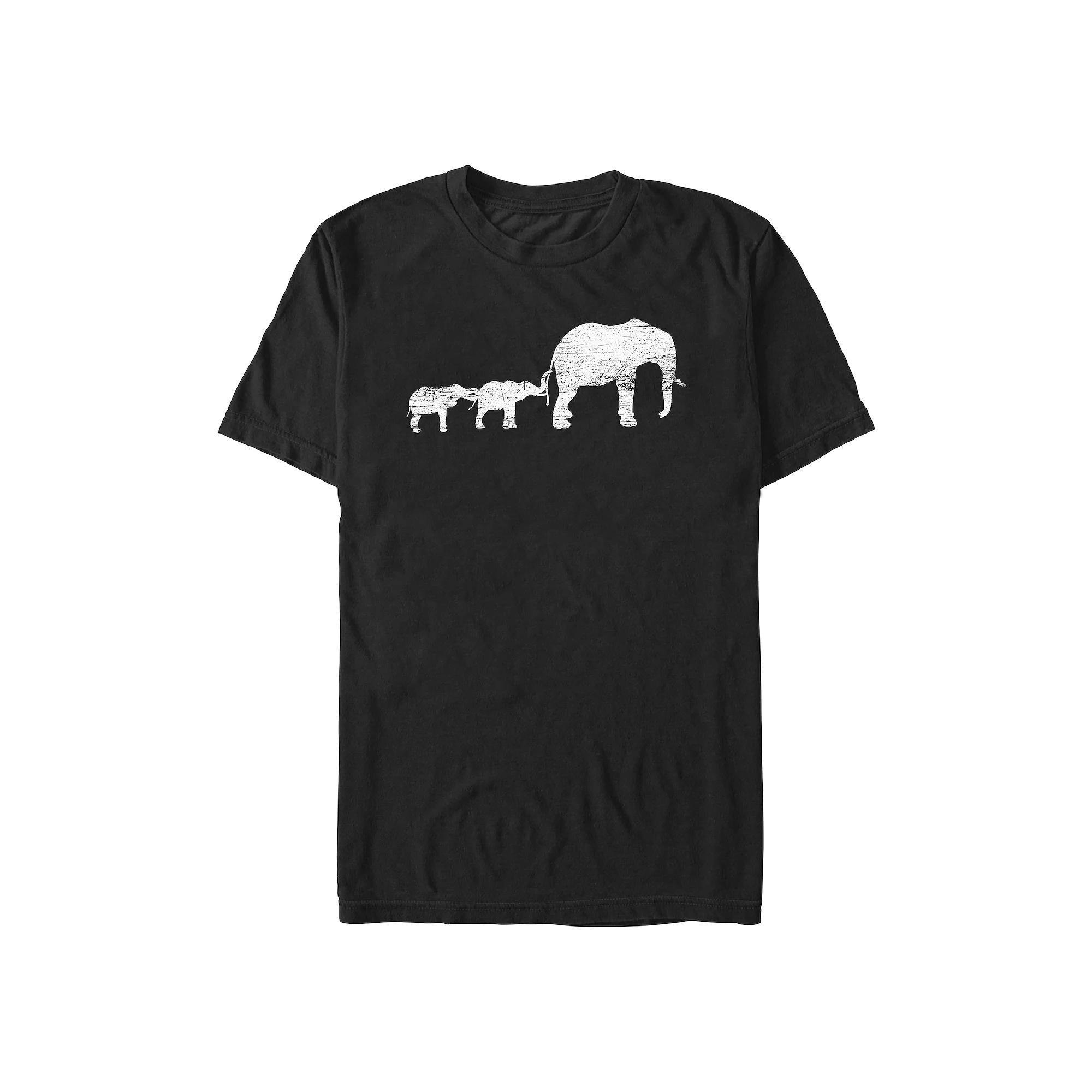 Big & Tall Elephants Line Graphic Tee, Men's, Size: XXL Tall, Black Product Image