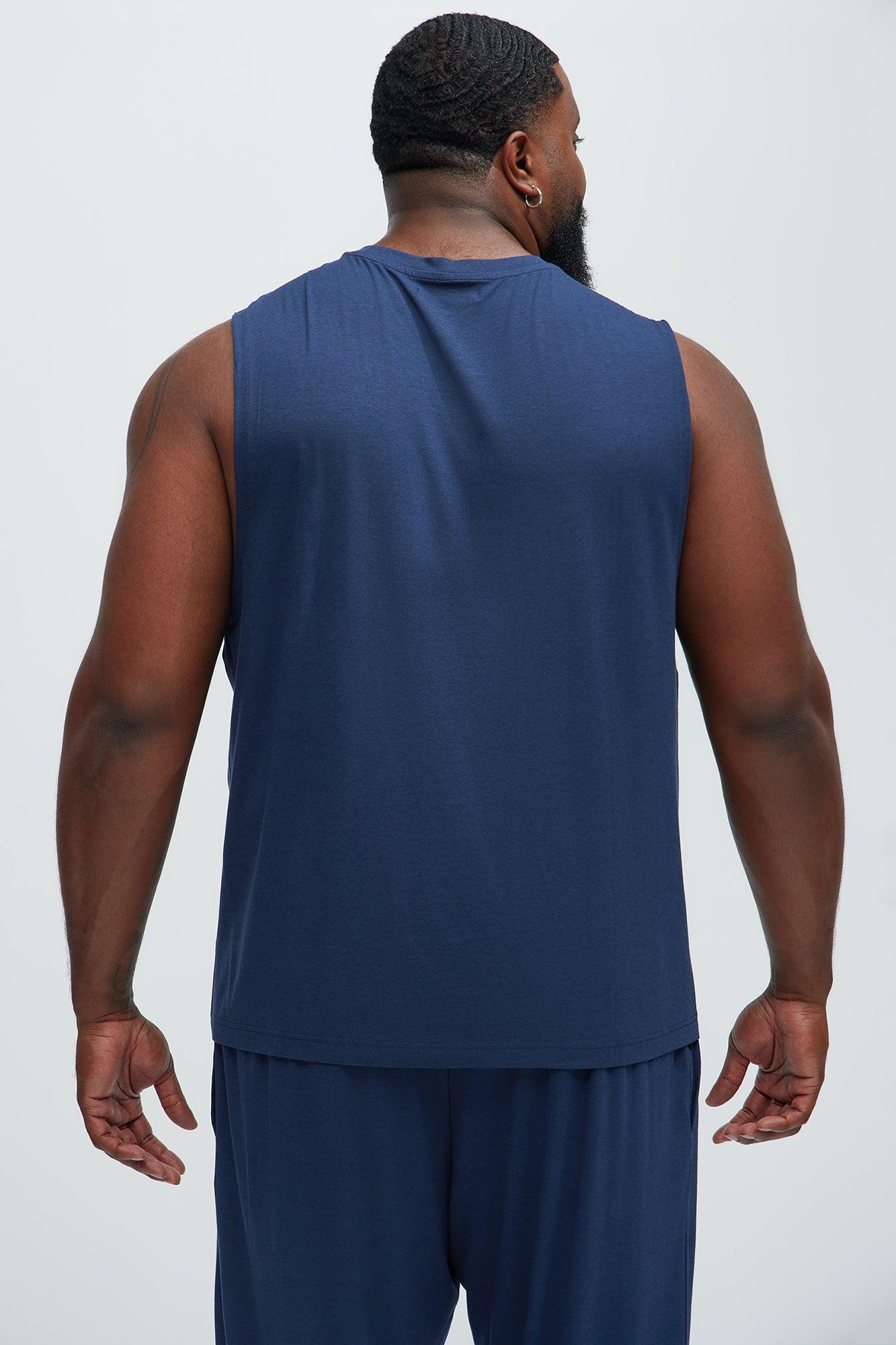 Essential Modal Lounge Sleeveless Muscle Tee - Navy Product Image