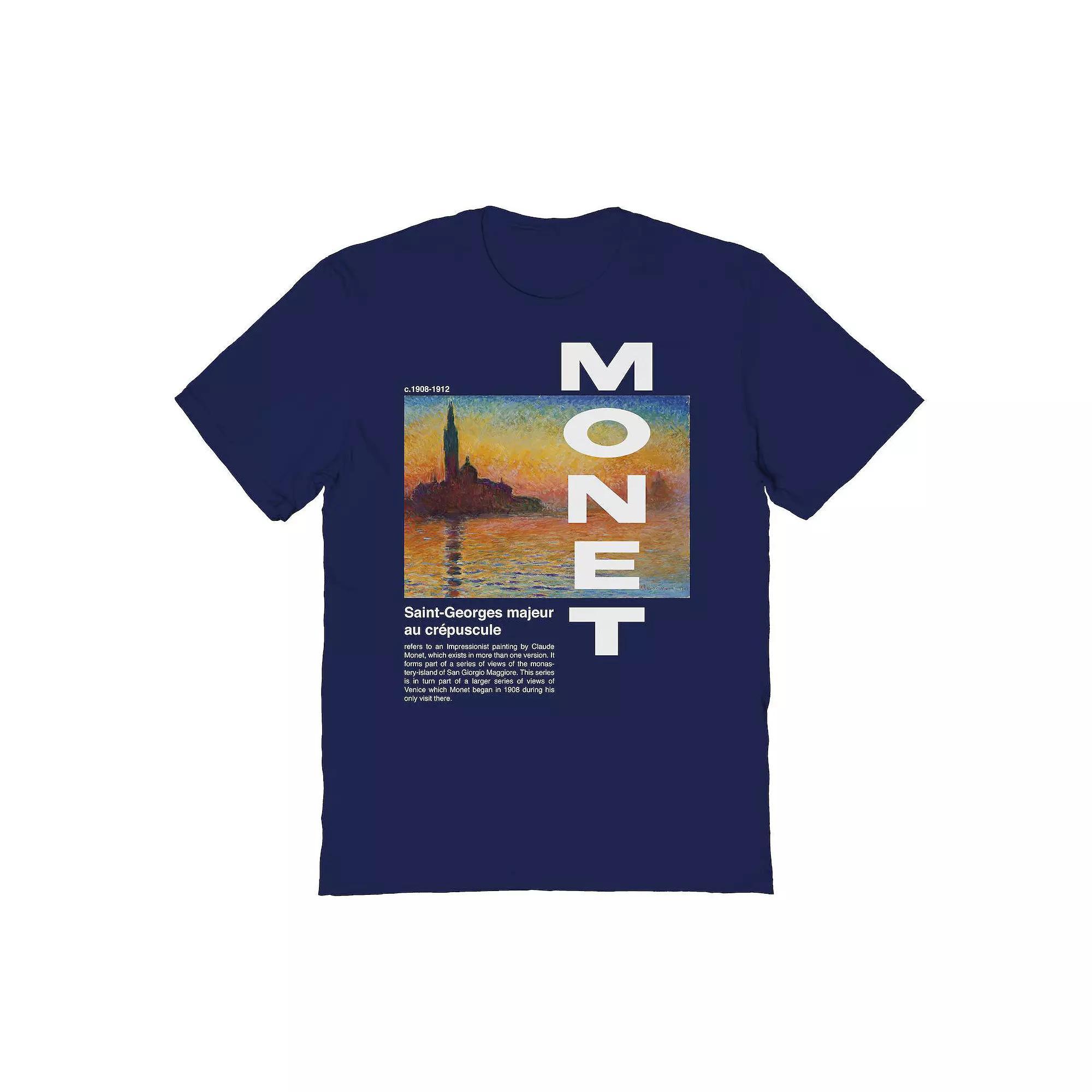 Men's Claude Monet's "Saint-Georges" Fine Art Graphic Tee, Size: XL, Blue Product Image