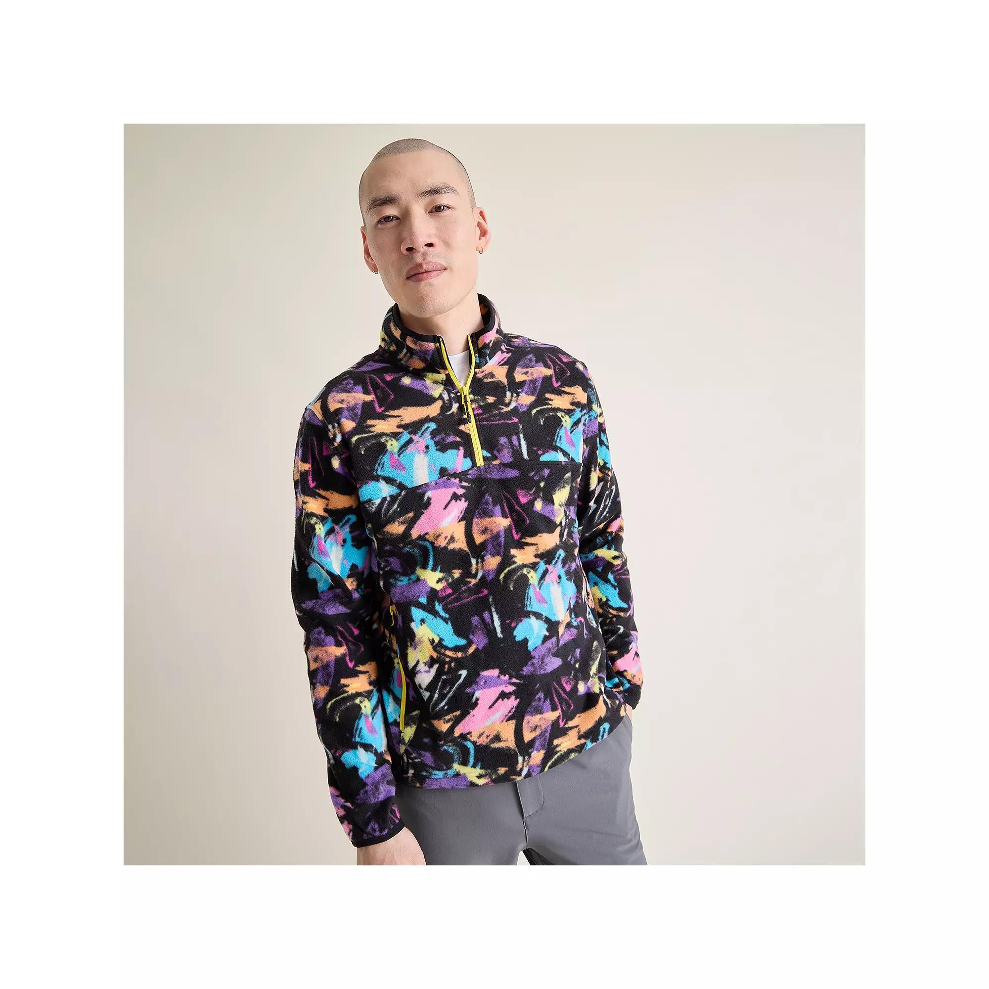 Men's Chubbies Quarter-Zip Microfleece Sweatshirt, Size: Medium, Black Product Image