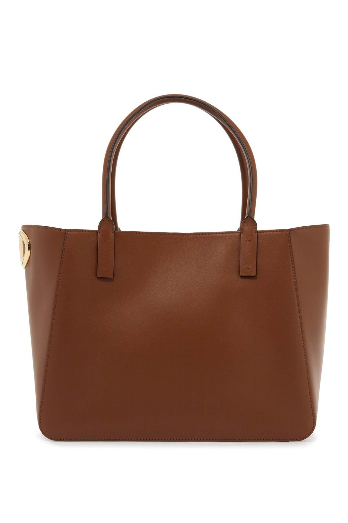 VALENTINO GARAVANI Nappa Calfskin Vlogo Side Tote Bag In Brown Product Image