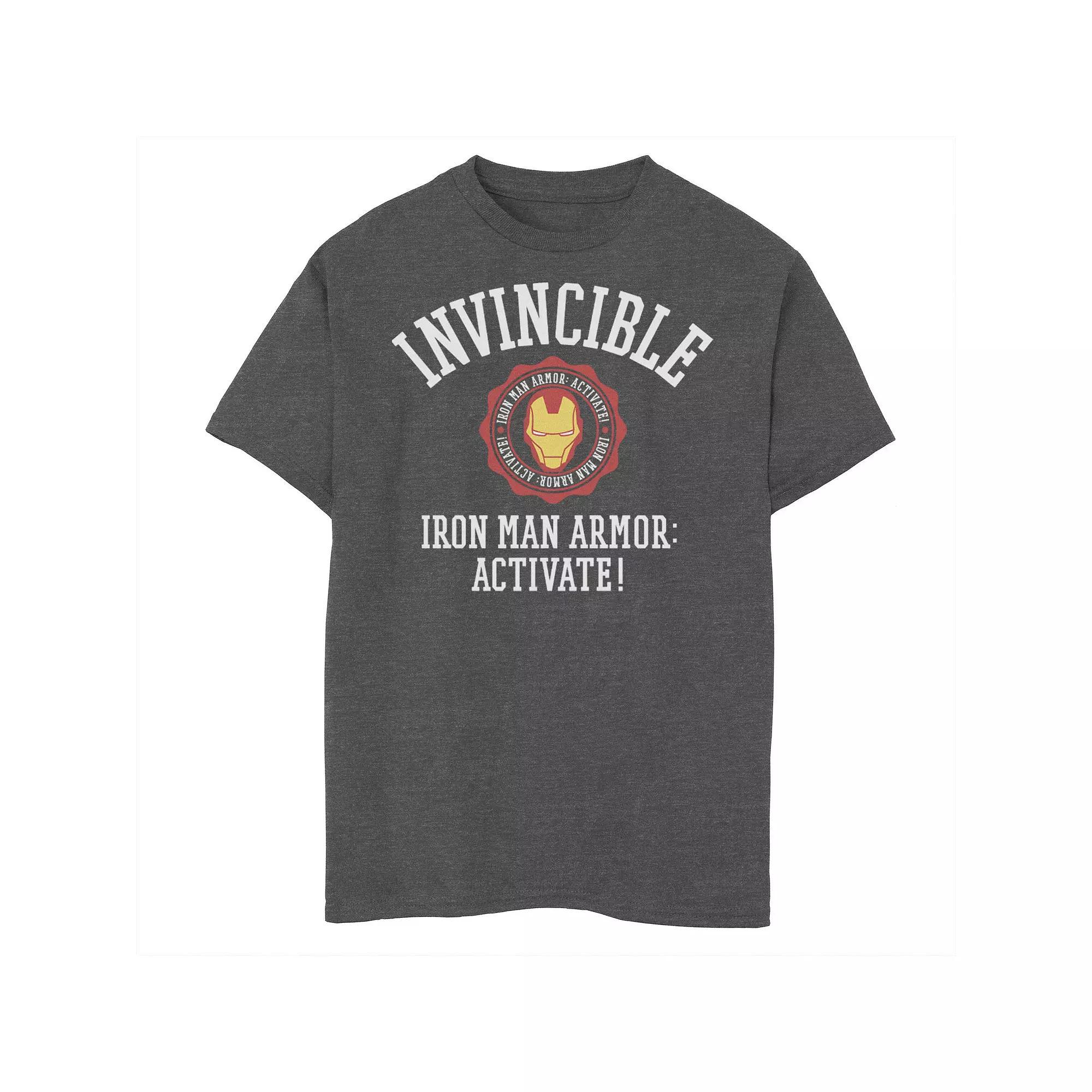 Boys 8-20 Marvel Iron Man Armor Activate Chest Logo Graphic Tee, Boy's, Size: XL, Grey Heather Product Image