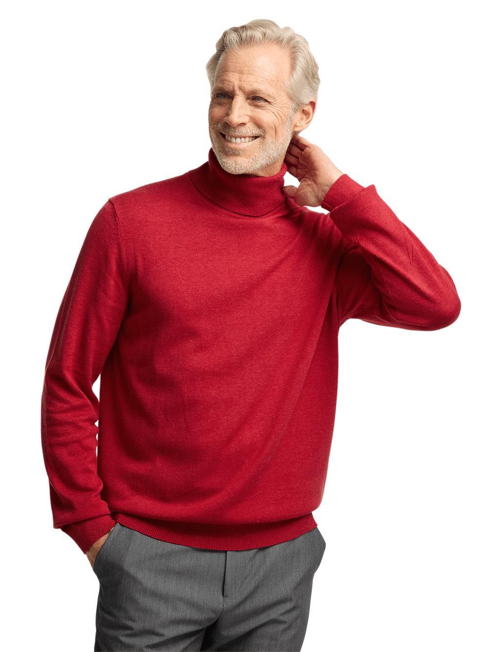 Supima Cotton Turtleneck - Red Product Image