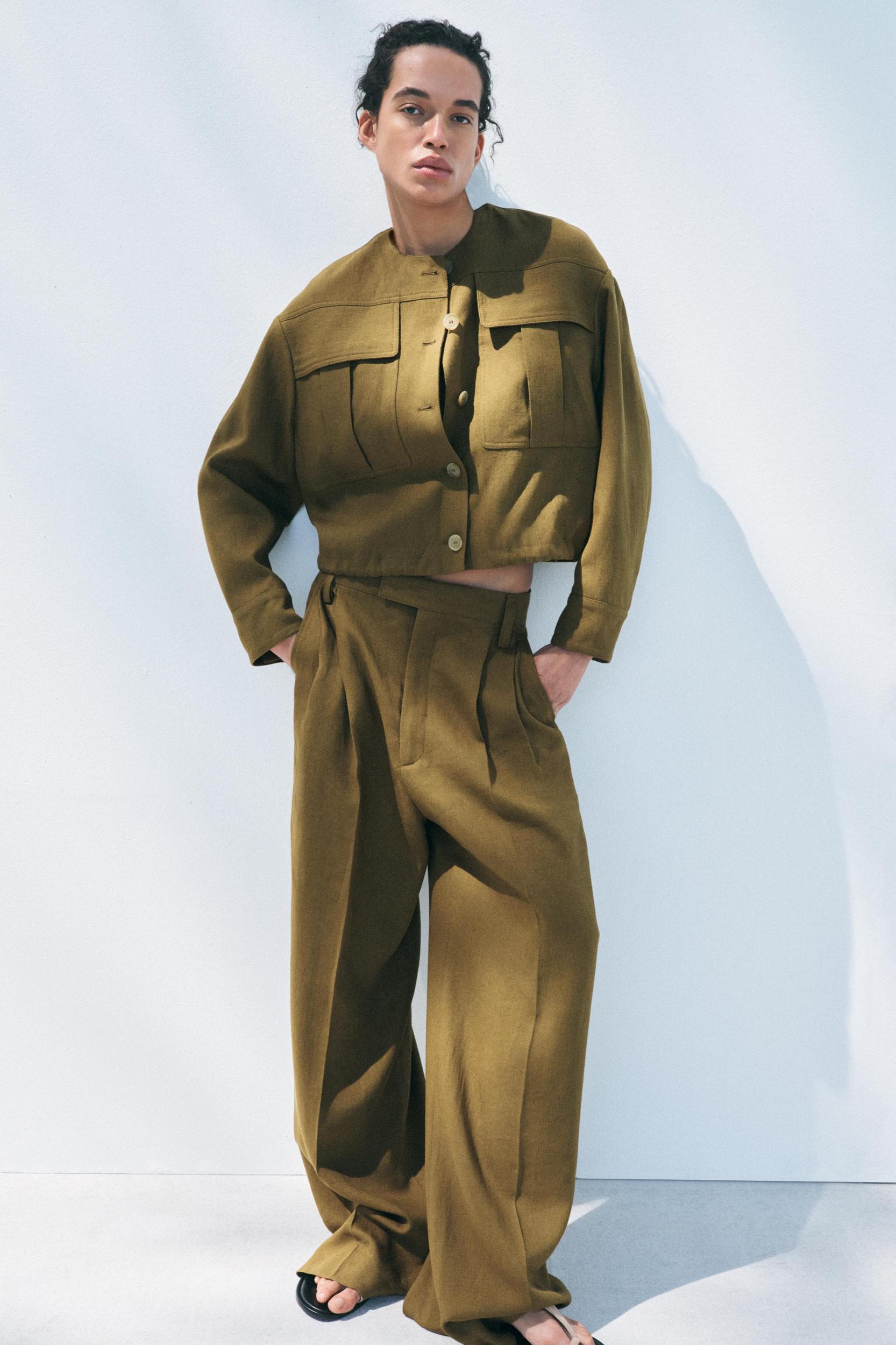 LINEN BLEND BOMBER JACKET ZW COLLECTION Product Image