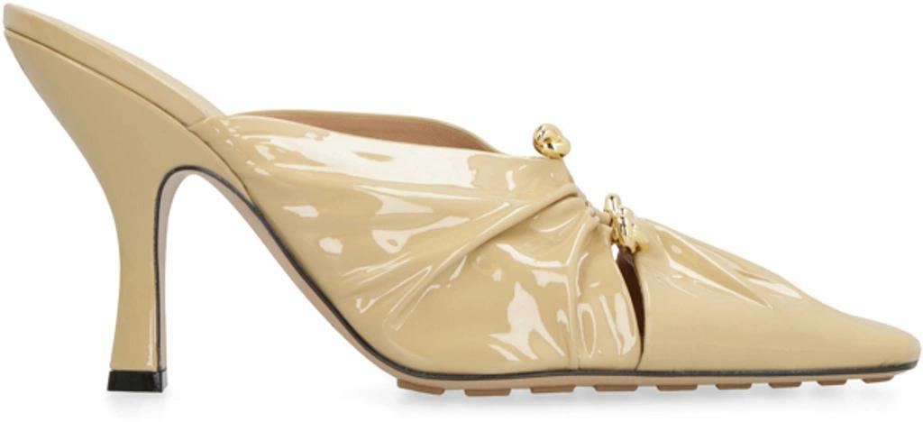 Bunnie Patent Leather Mules In Beige Product Image