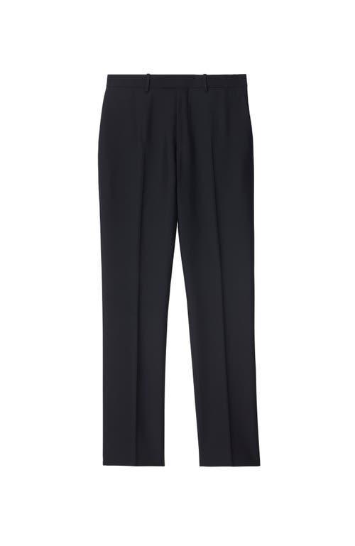 BURBERRY Wool Silk Tailored Trousers In Black Product Image