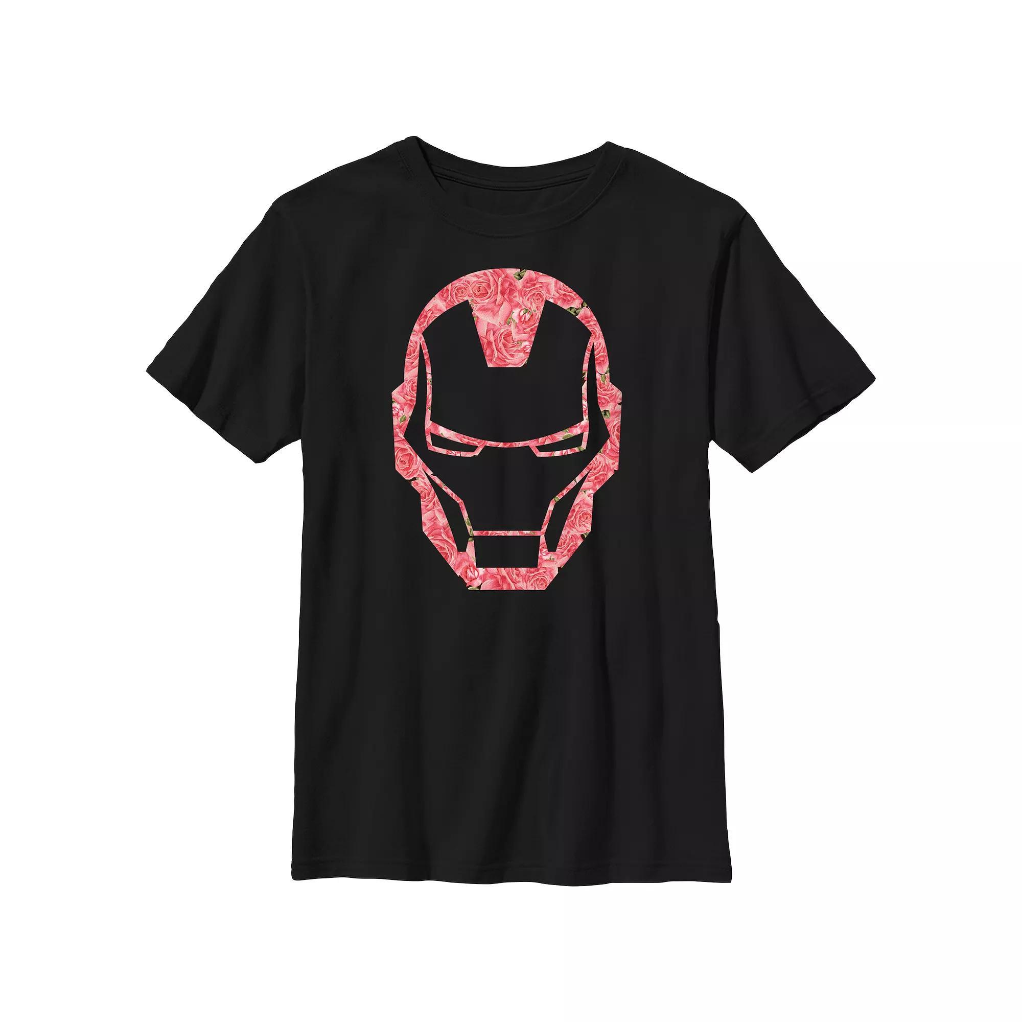 Boys 8-20 Husky Marvel Iron Man Roses Filled Helmet Graphic Tee, Boy's,  Product Image